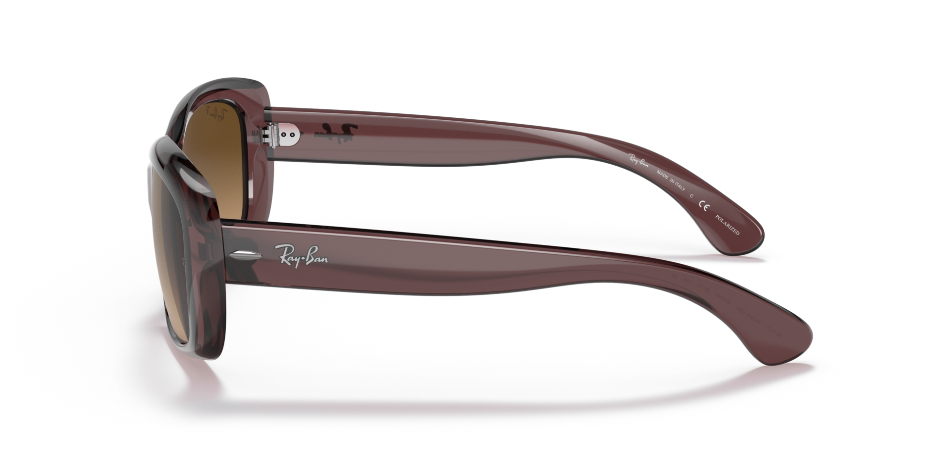 Jackie Ohh Transparent Transparant donkerbruin KunststofSunglass Frames van B24, Zijaanzicht