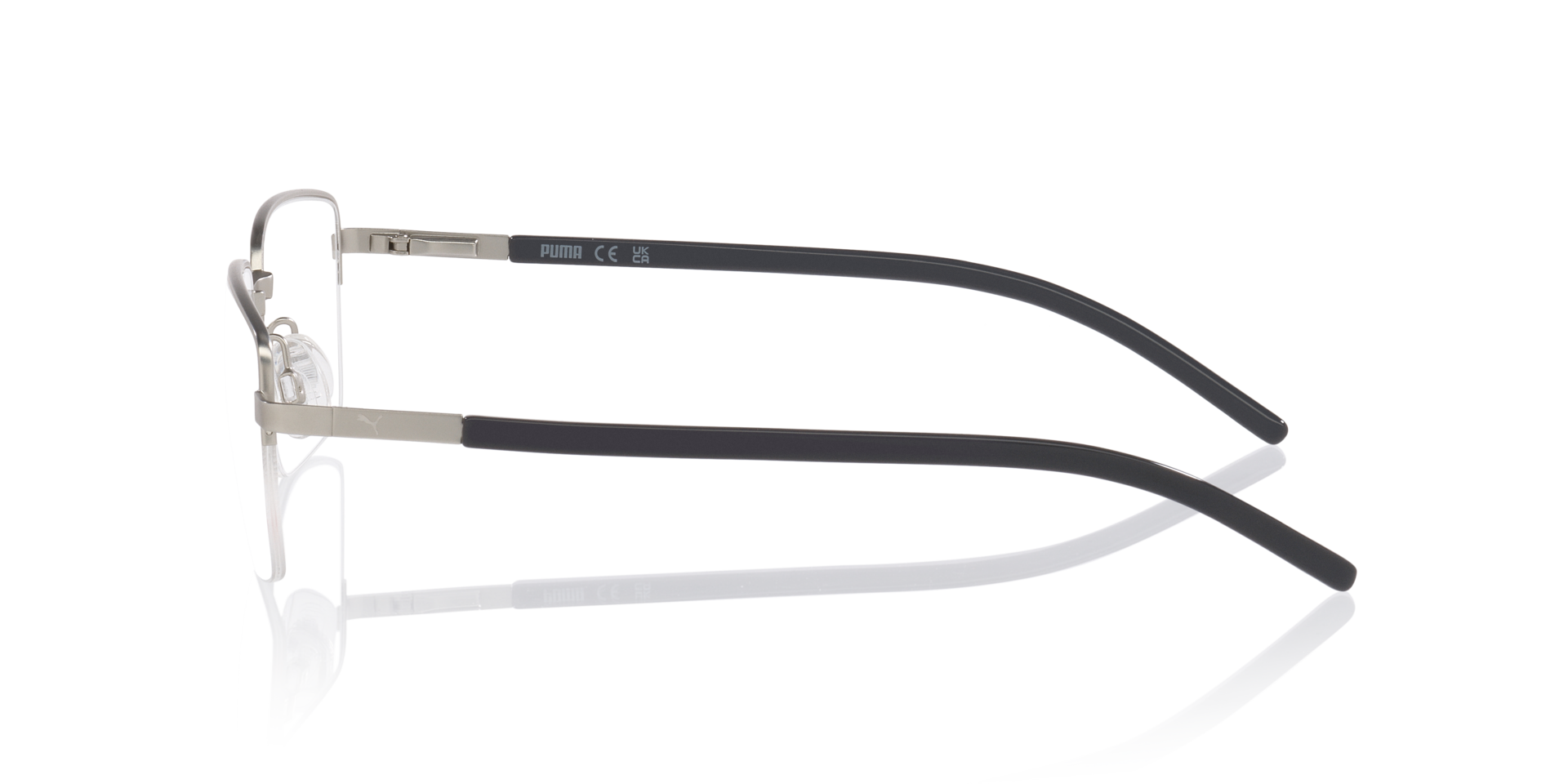 Pu0538O Zilver MetaalEyeglass Frames van B24, Zijaanzicht