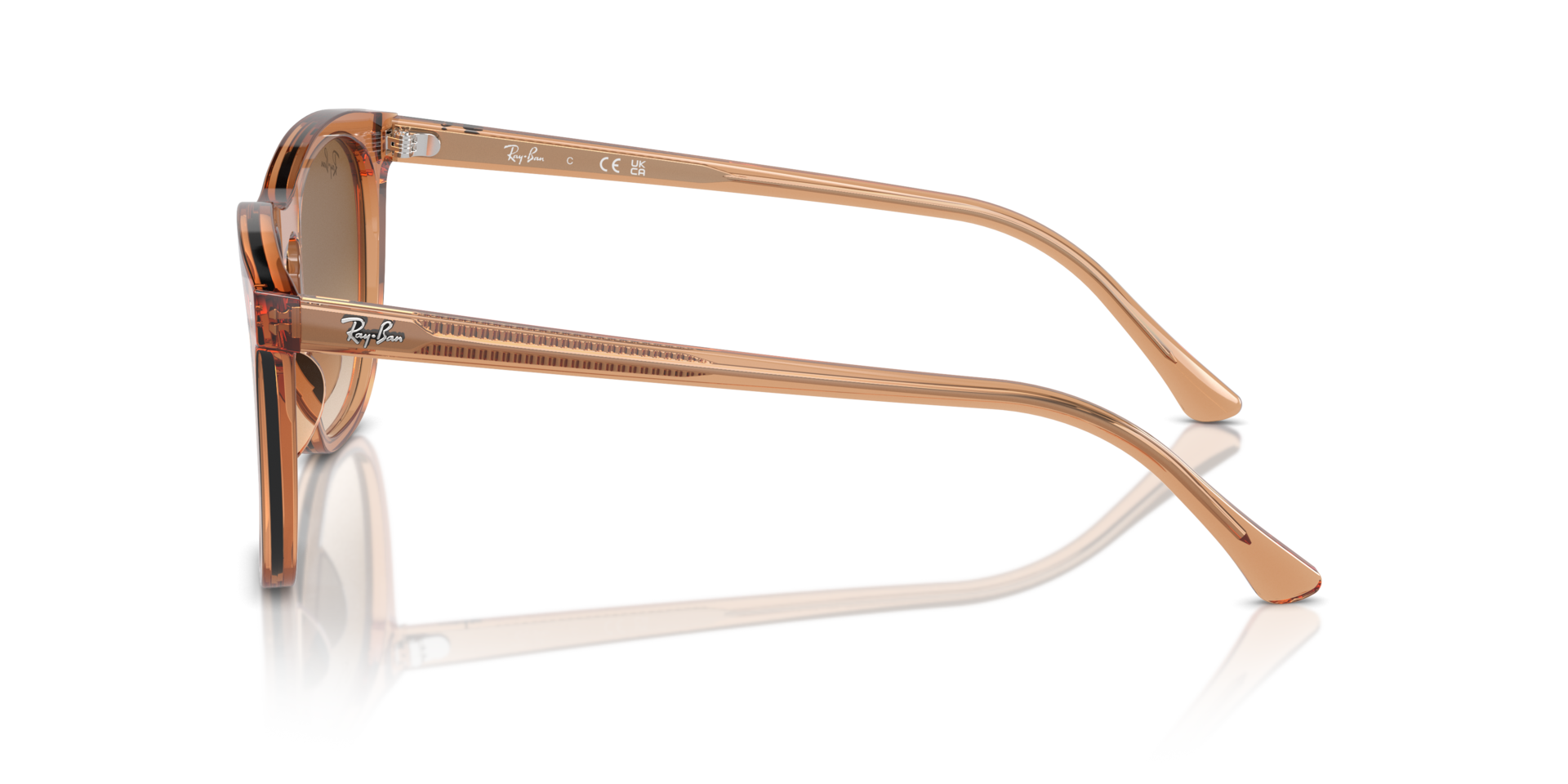 RB2210 Transparant bruin KunststofSunglass Frames van B24, Zijaanzicht