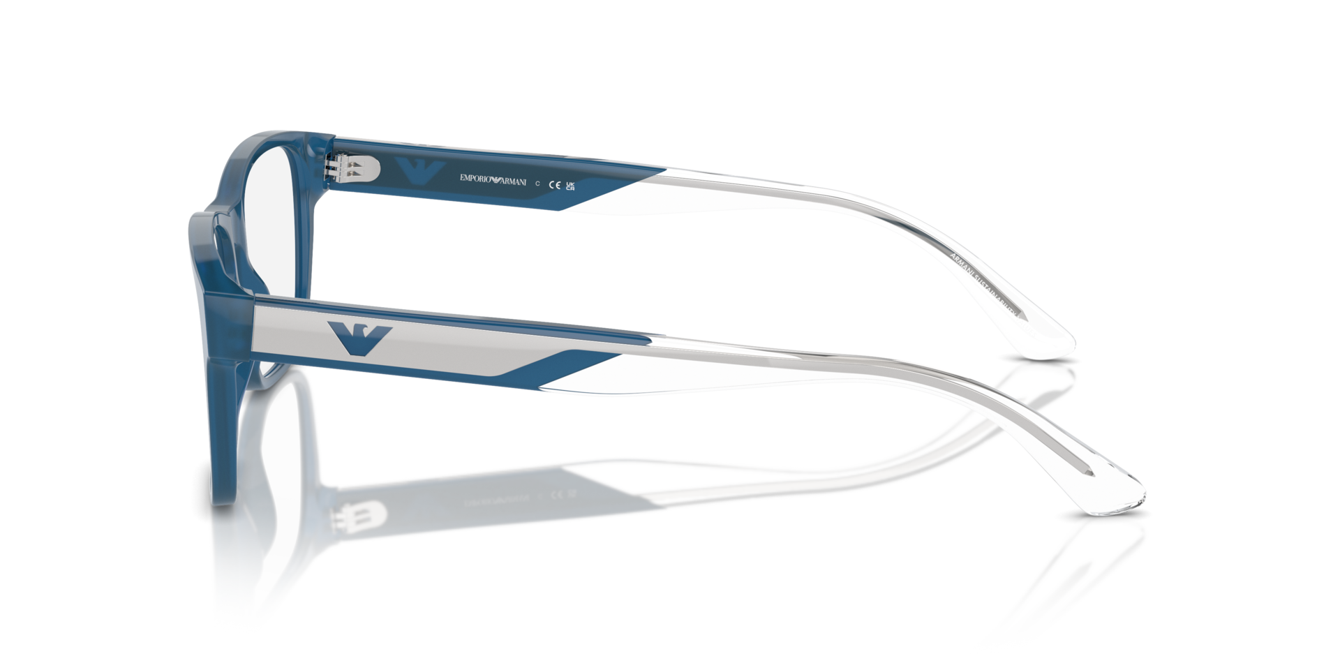 EA3239 Opal Blau glänzend AcetatEyeglass Frames von B24, Seitenansicht