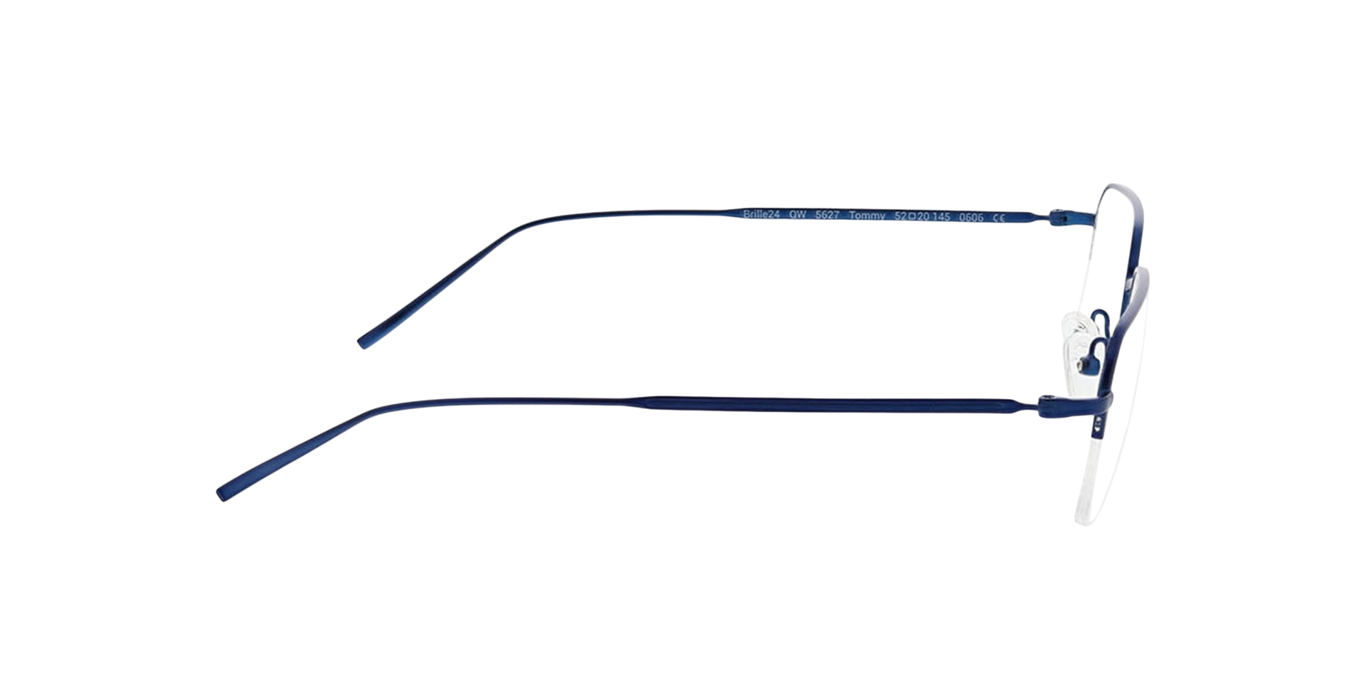 Tommy Matt Dark Blue MetaalEyeglass Frames van B24, Zijaanzicht