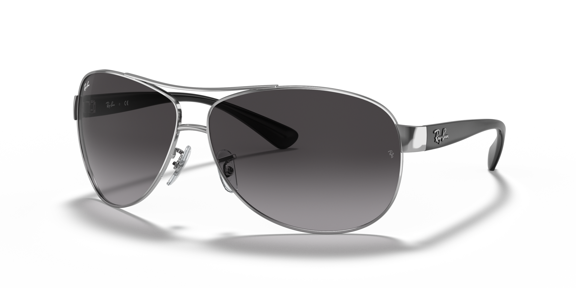 RB3386 Zilver MetaalSunglass Frames van B24, Hoekweergave