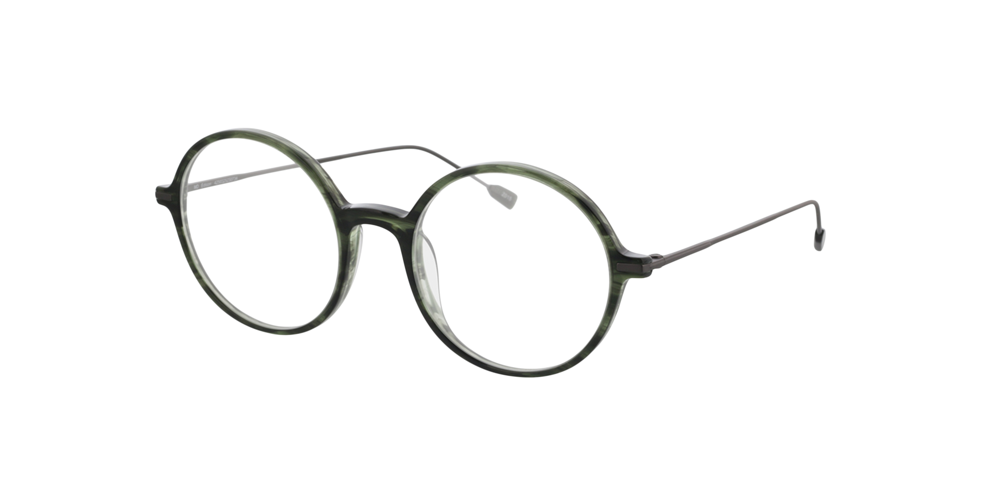 Edison Kaki hoorn  &  mat gunmetal AcetaatEyeglass Frames van B24, Hoekweergave