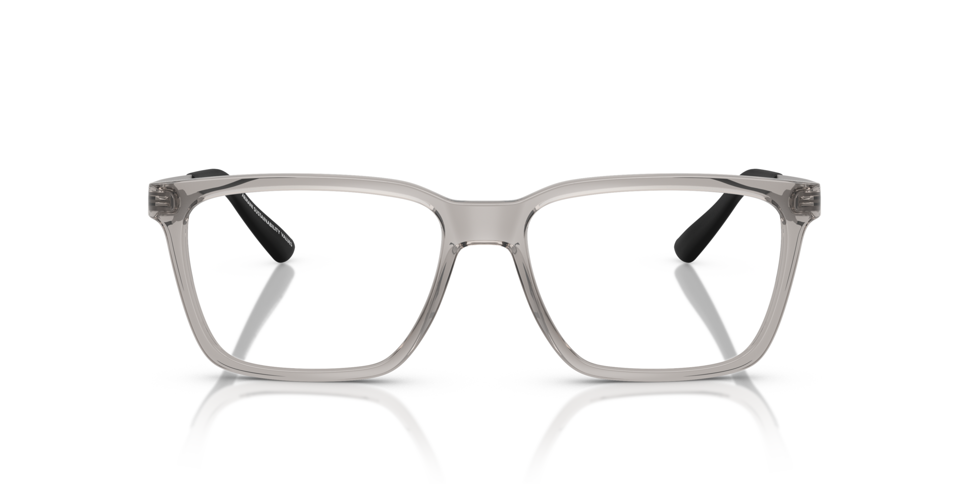 AX3103 Glänzendes transparentes Grau KunststoffEyeglass Frames von B24, Vorderansicht