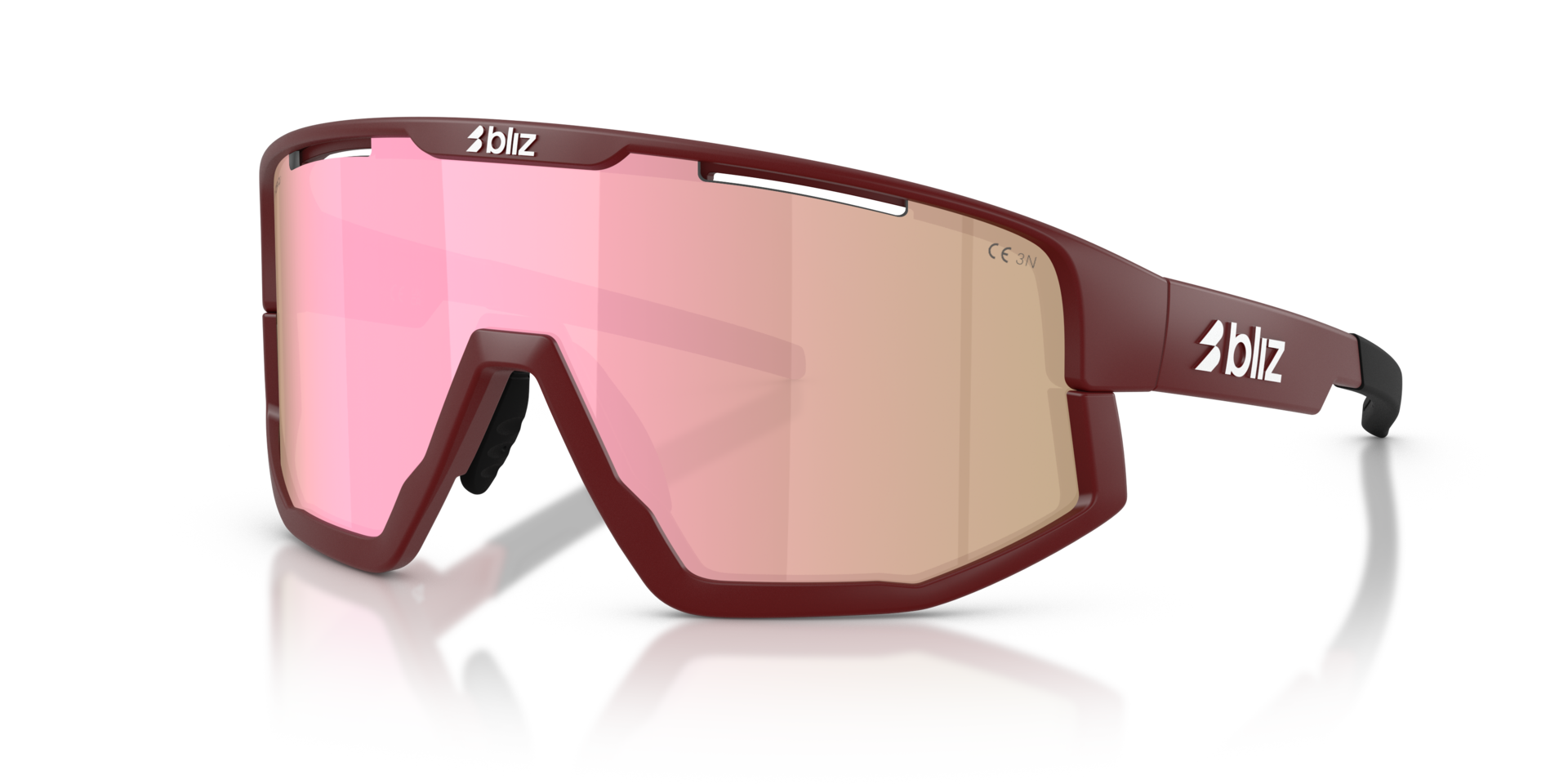 ZB7013 Matte Burgundy KunststoffSunglass Frames von B24, Dreiviertelansicht