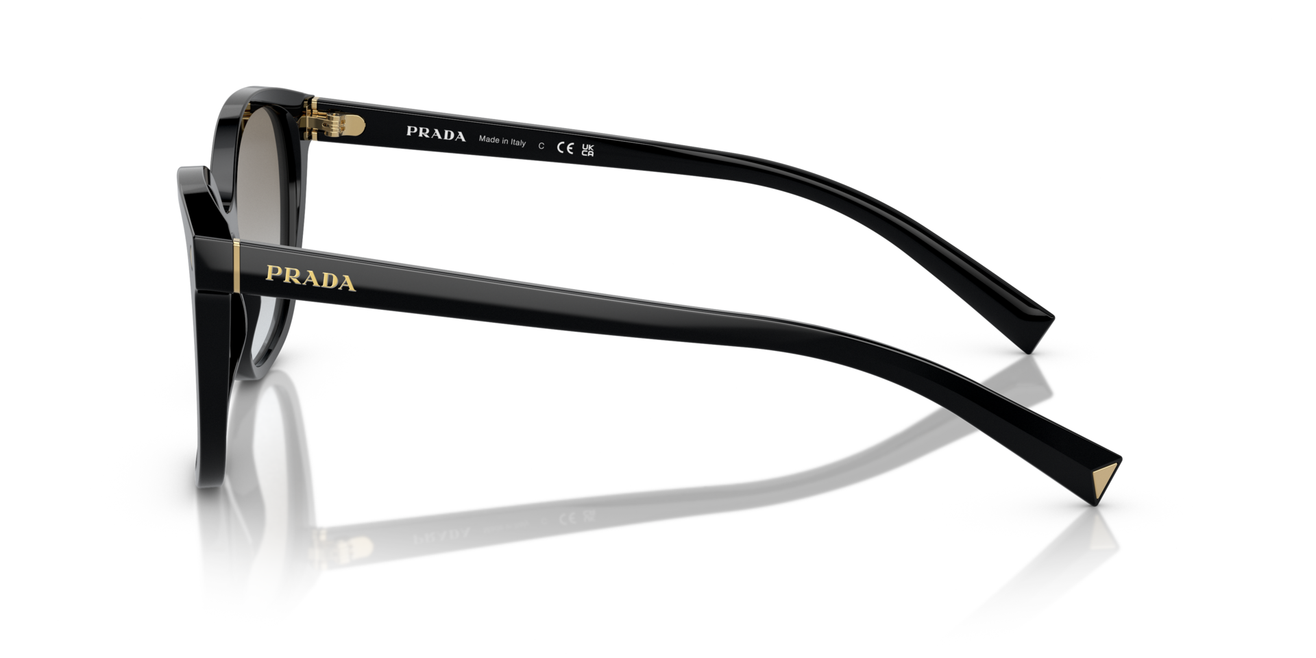 PR 22ZS Zwart AcetaatSunglass Frames van B24, Zijaanzicht
