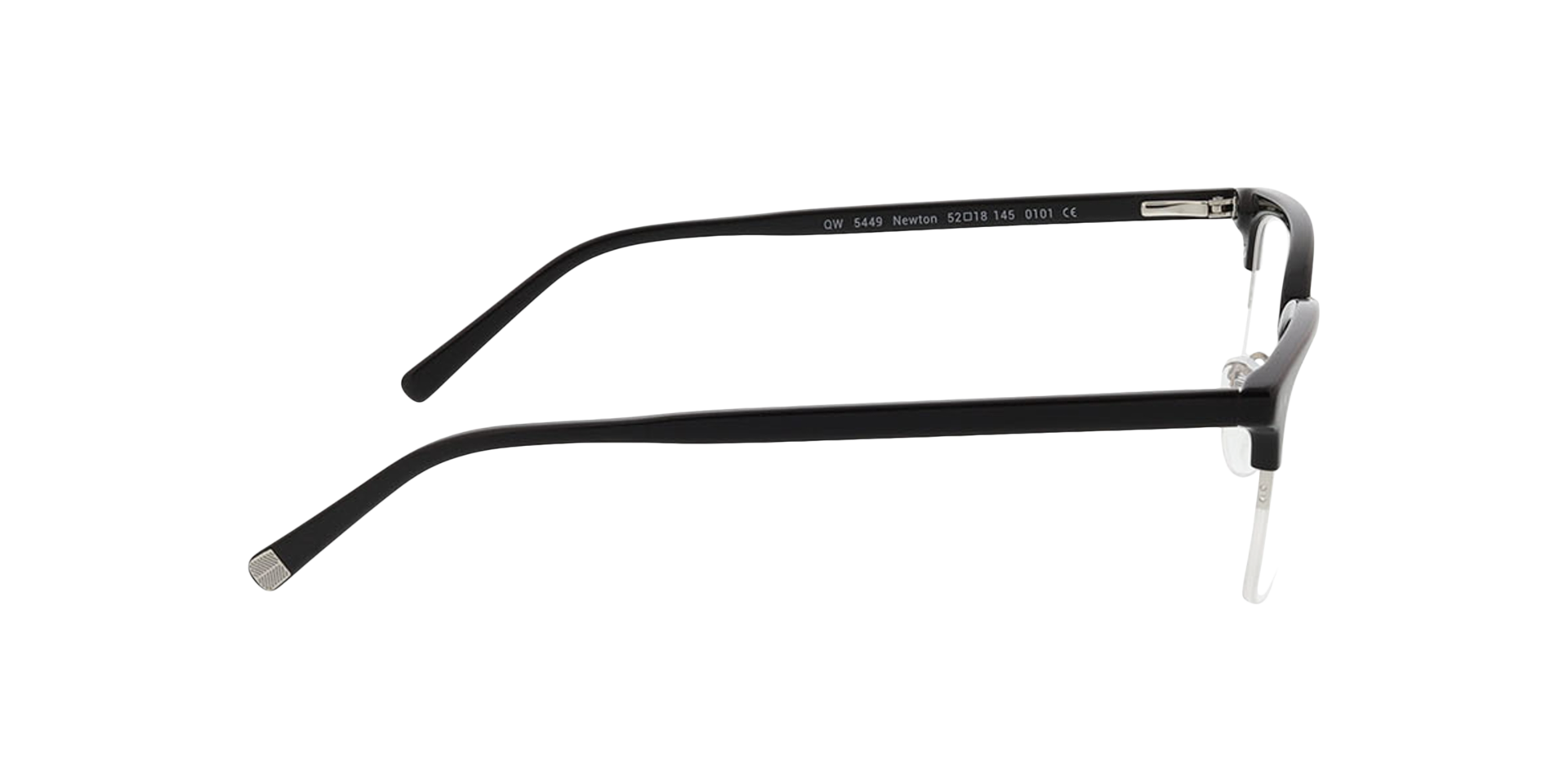 Newton Schwarz MetallEyeglass Frames von B24, Seitenansicht