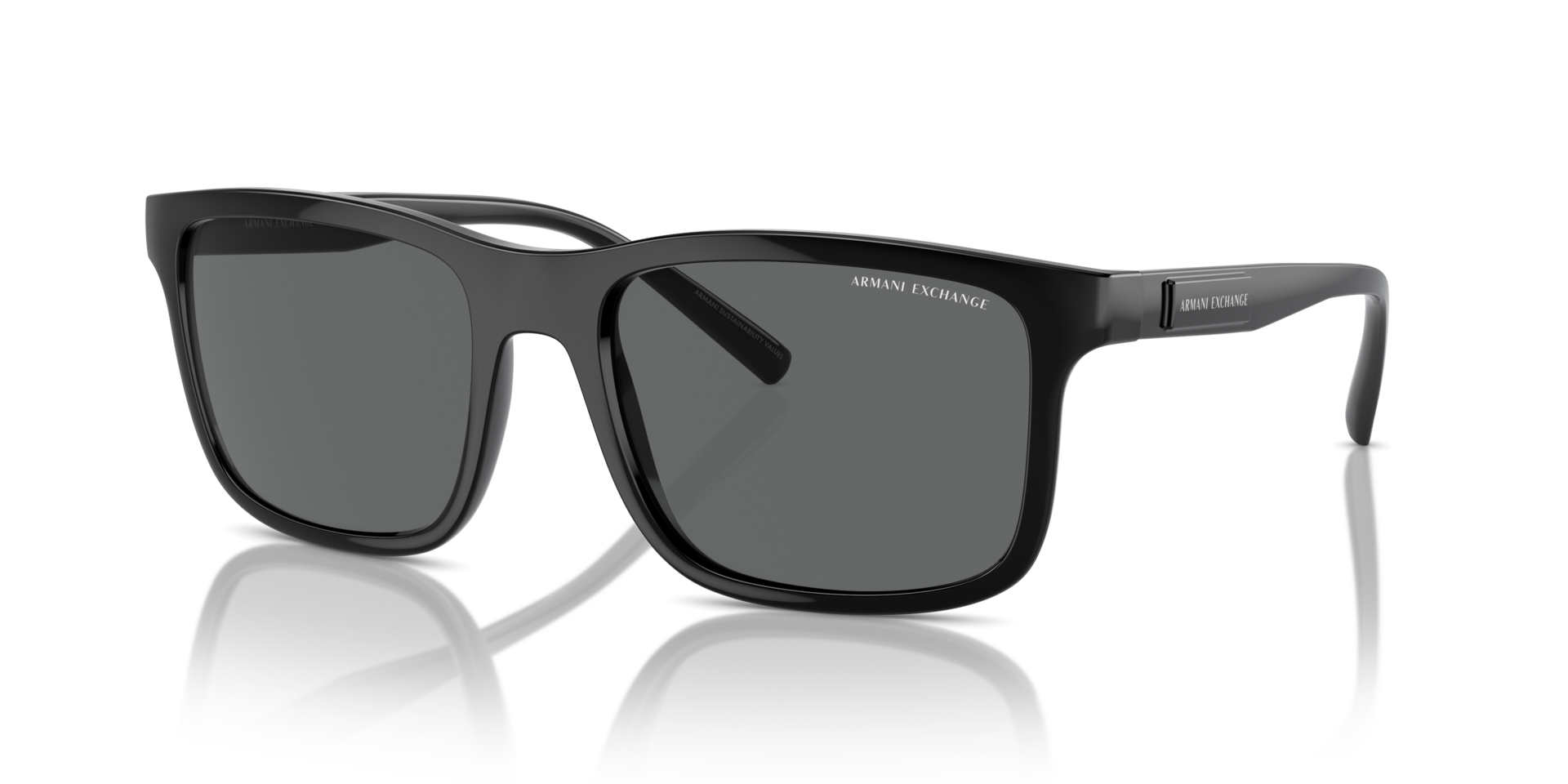 AX4145S Glanzend zwart KunststofSunglass Frames van B24, Hoekweergave