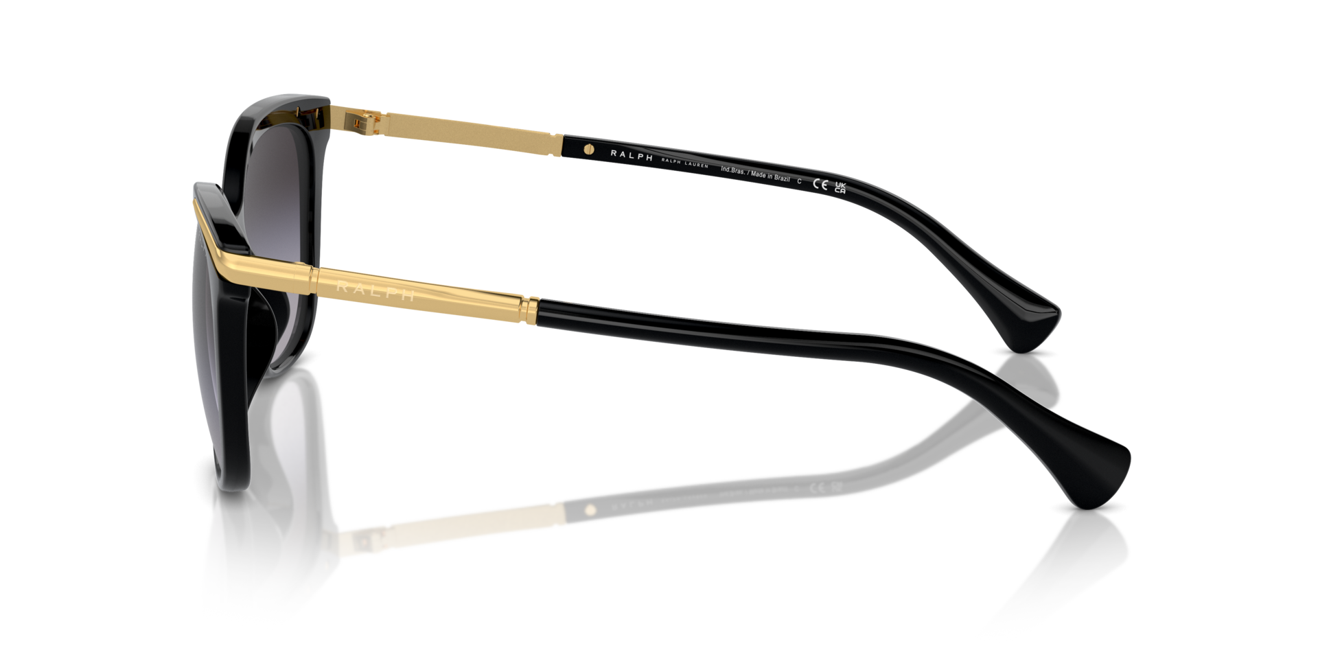 RA5309U Glanzend zwart KunststofSunglass Frames van B24, Zijaanzicht