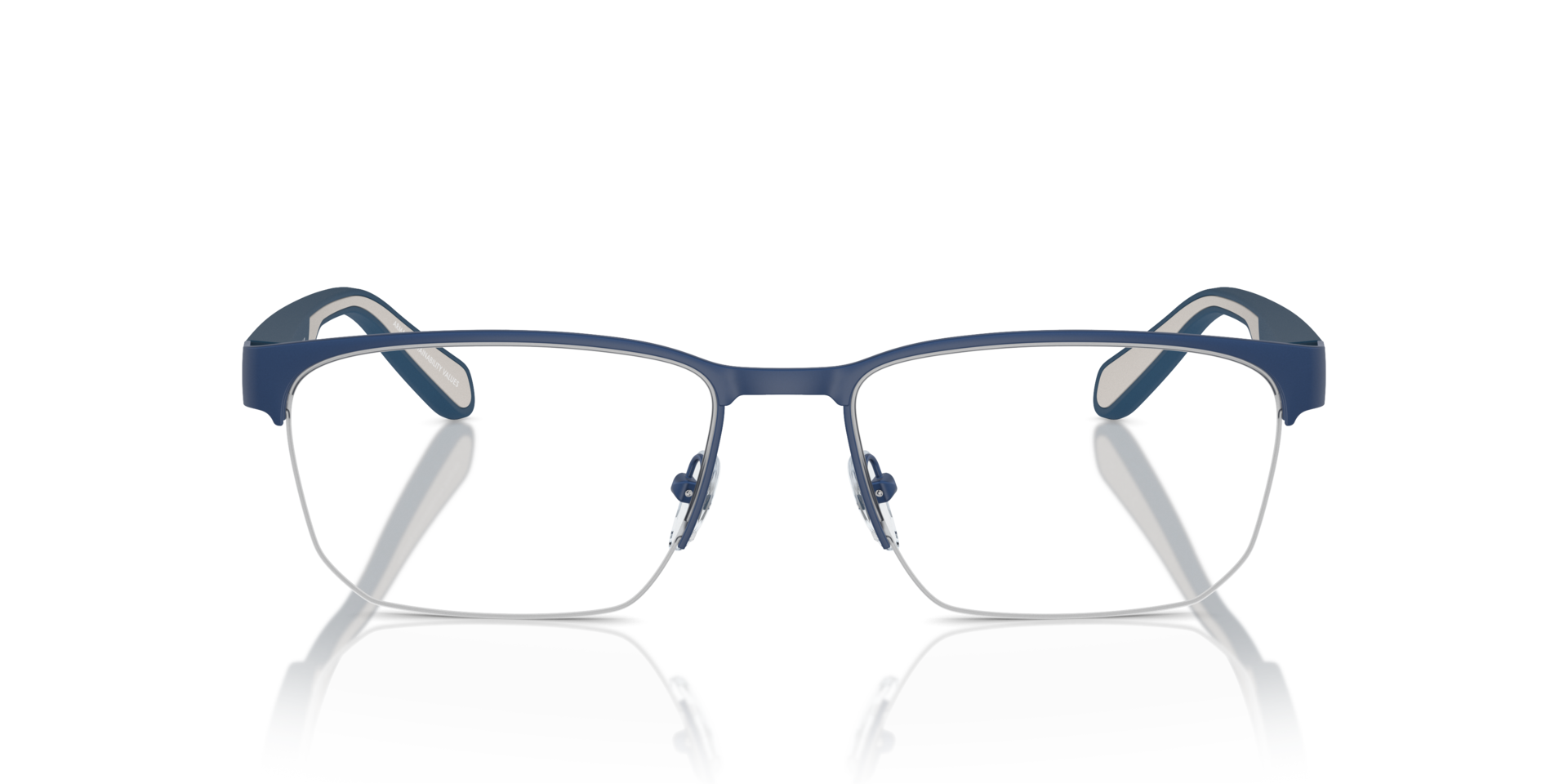 EA1162 Matblauw MetaalEyeglass Frames van B24, Vooraanzicht