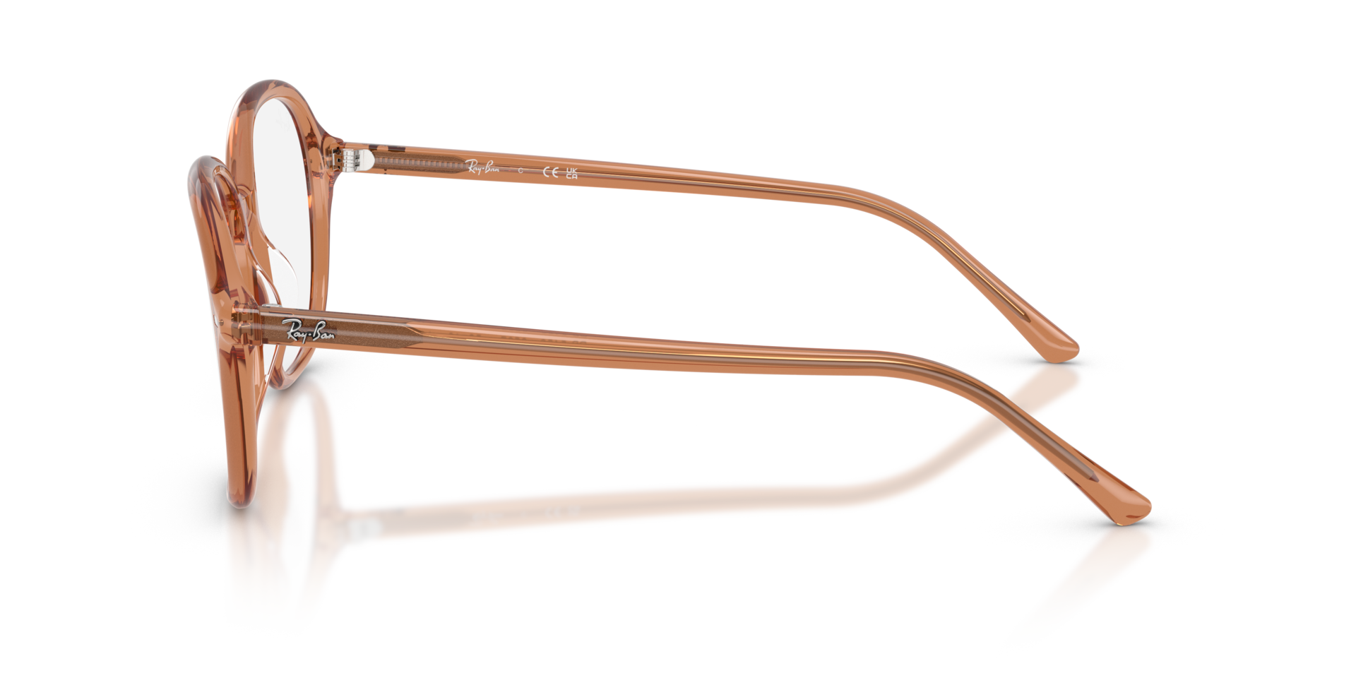 RB5456 Transparant bruin AcetaatEyeglass Frames van B24, Zijaanzicht