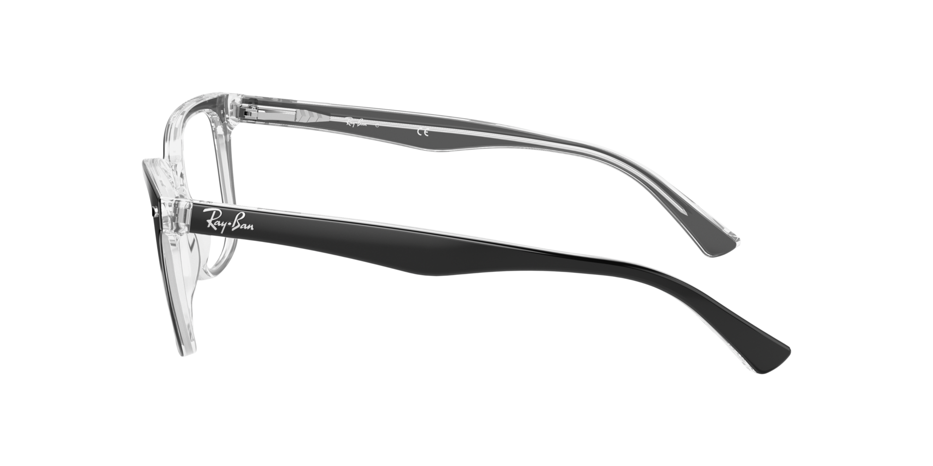 RB5285 Schwarz auf Transparent AcetatEyeglass Frames von B24, Seitenansicht