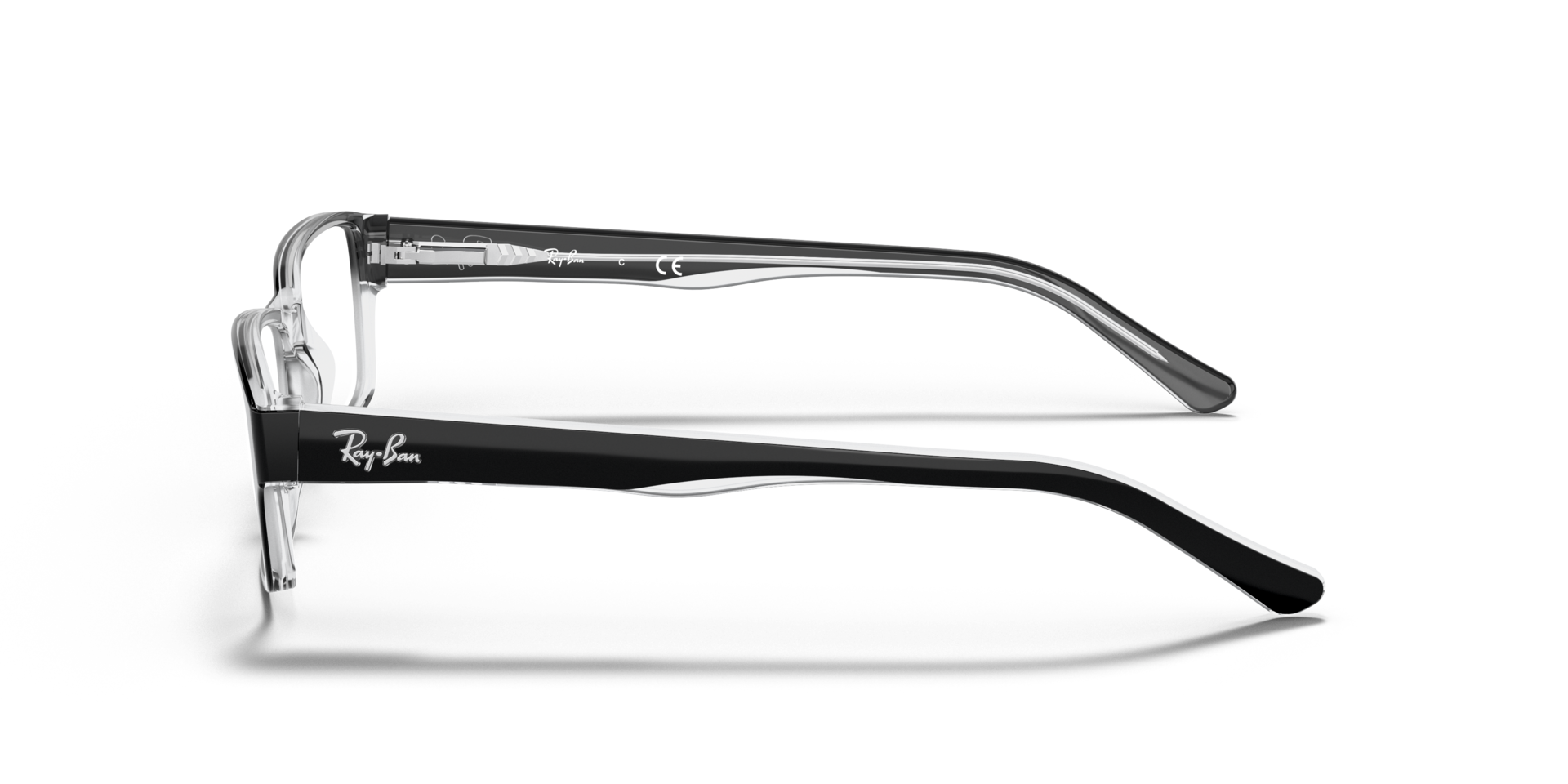 RB5169 Zwart op transparant AcetaatEyeglass Frames van B24, Zijaanzicht