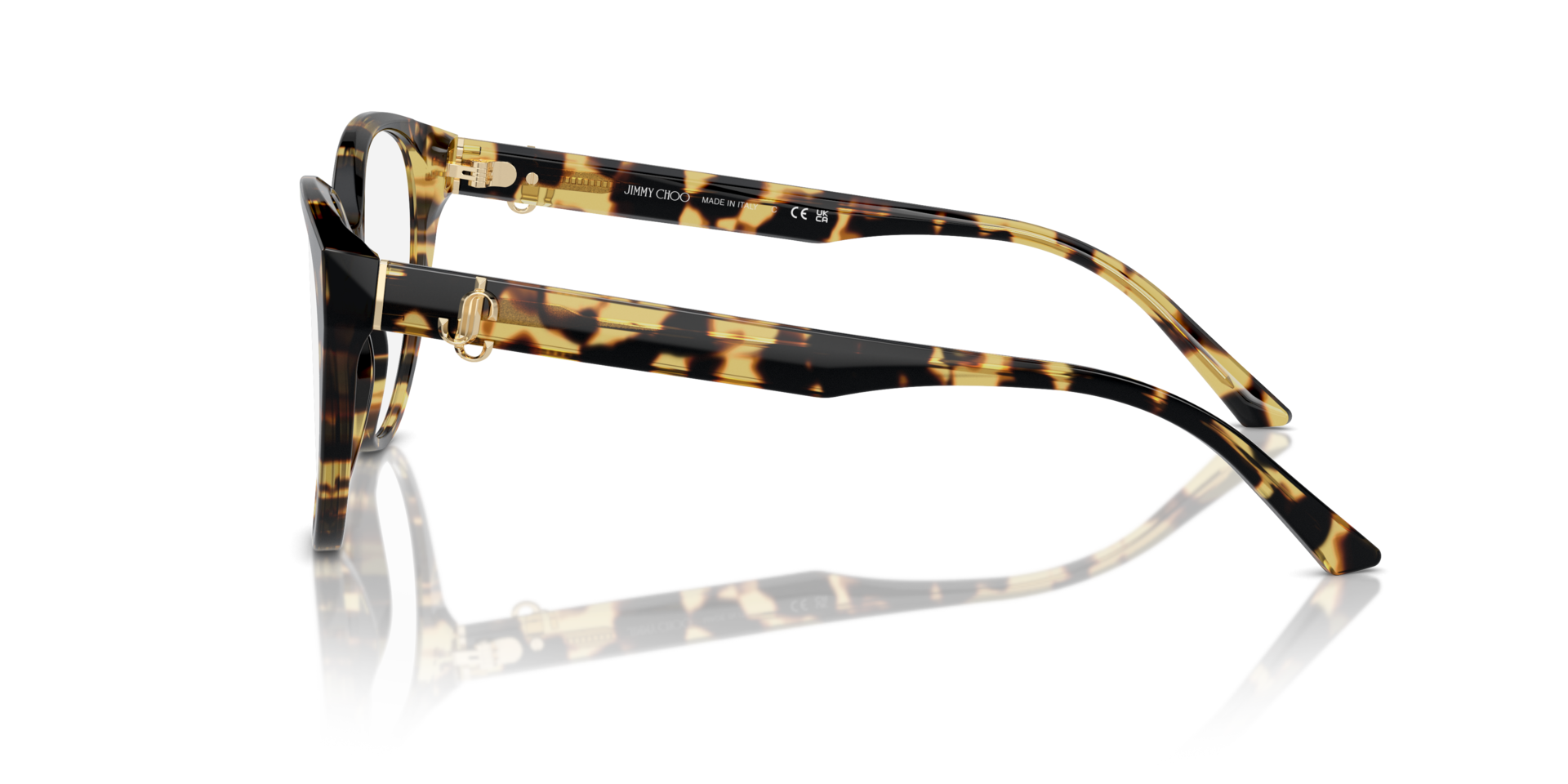 JC3009 Yellow Havana AcetaatEyeglass Frames van B24, Zijaanzicht