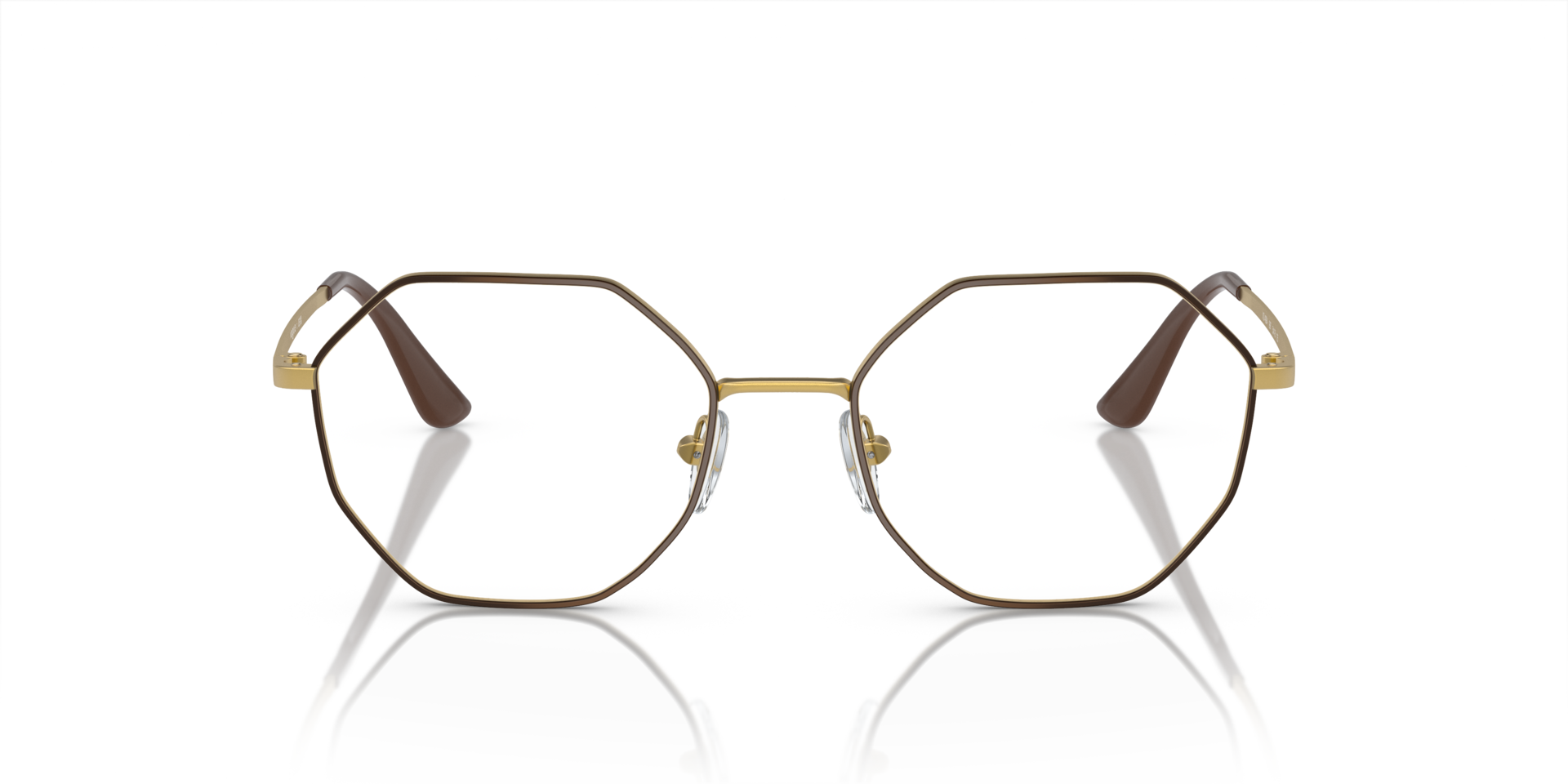 VO4094 Top Brown & Pale Gold MetaalEyeglass Frames van B24, Vooraanzicht
