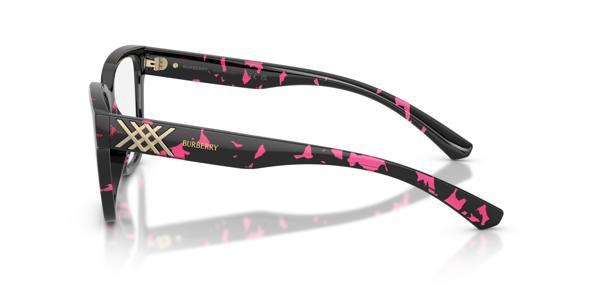 BE2457U Havana Fuxia KunststofEyeglass Frames van B24, Zijaanzicht