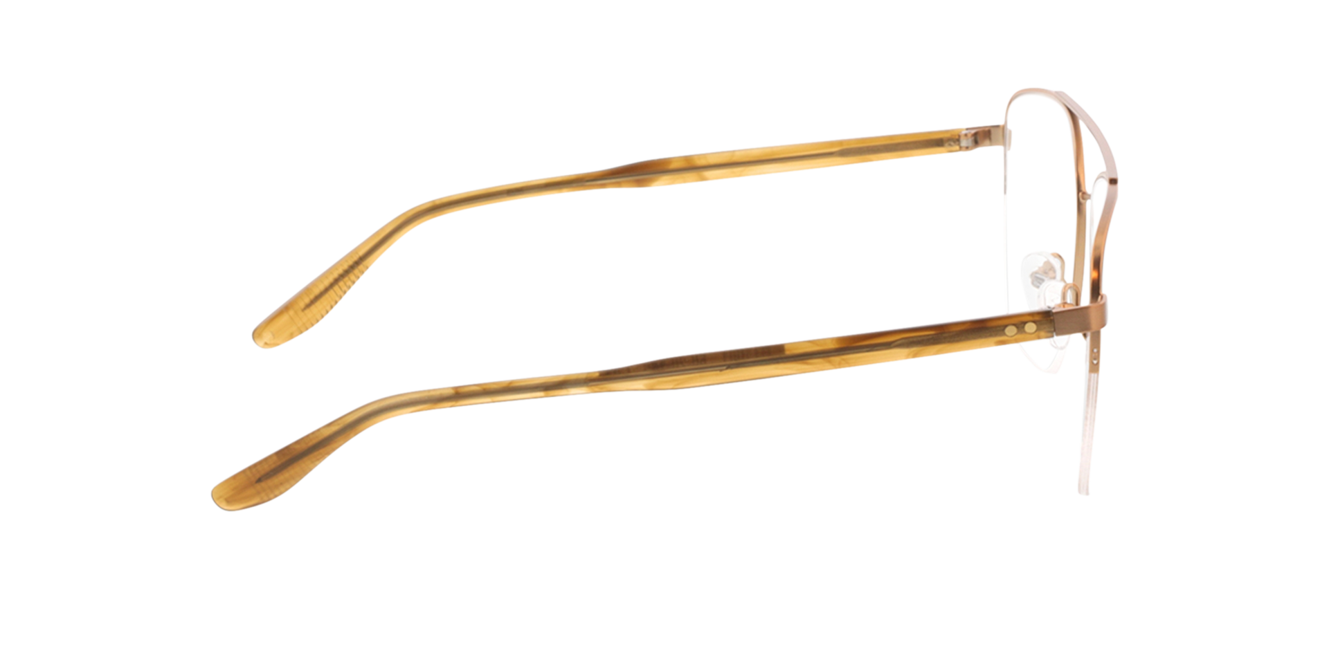 Zeus Brons  &  bruin hoorn MetaalEyeglass Frames van B24, Zijaanzicht