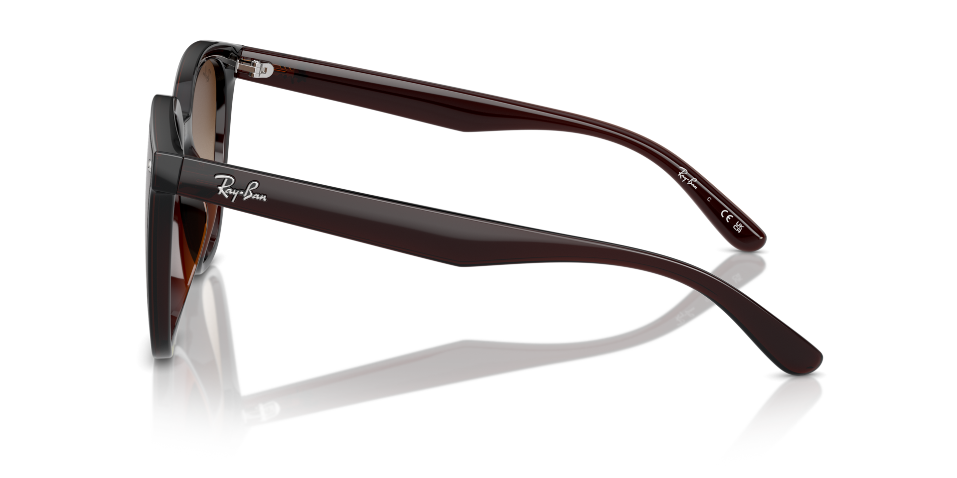 RB4423D Transparant bruin KunststofSunglass Frames van B24, Zijaanzicht