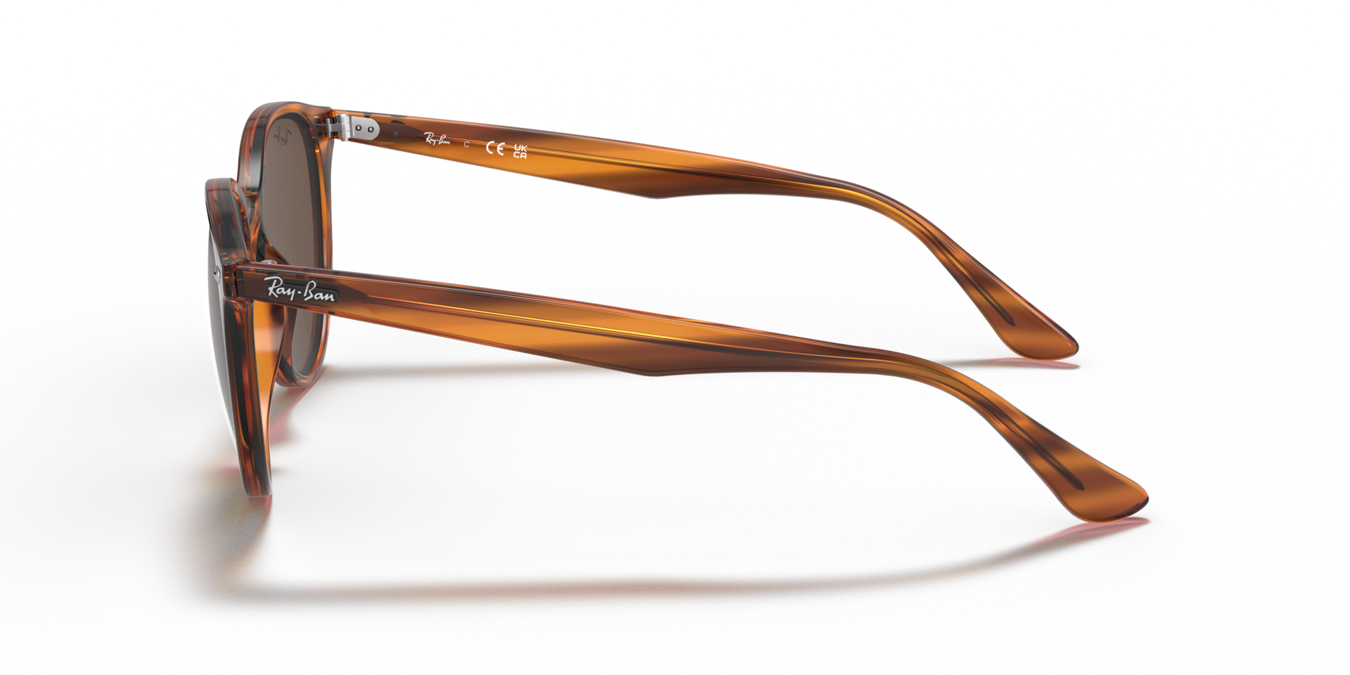RB4305 Rot gestreift Havana KunststoffSunglass Frames von B24, Seitenansicht