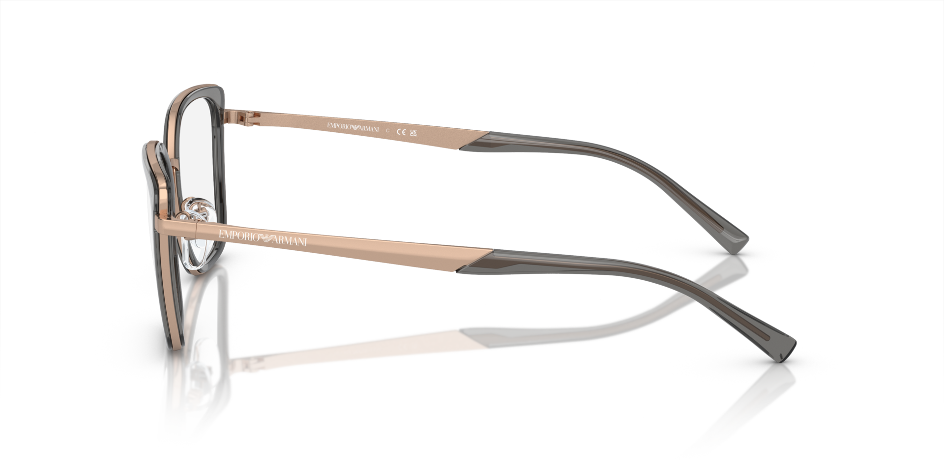 EA1152 Glänzendes Rose Gold MetallEyeglass Frames von B24, Seitenansicht