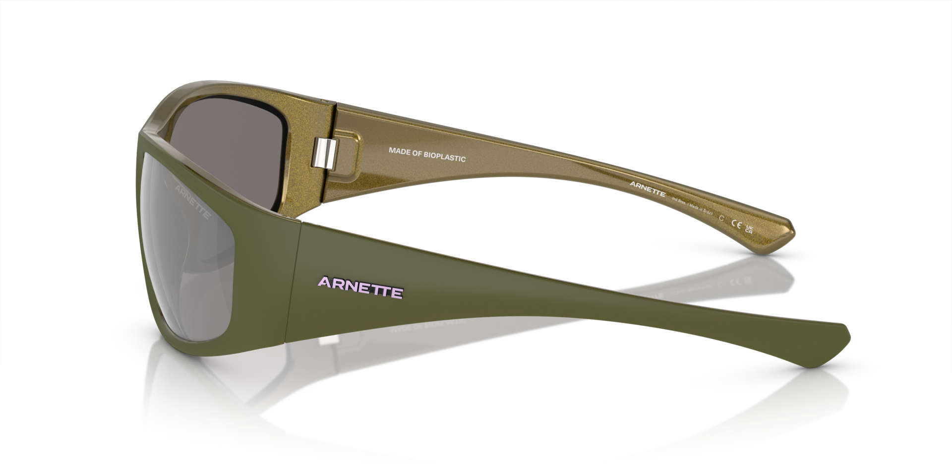 AN4331 Matte Military & Alumina Light Green KunststofSunglass Frames van B24, Zijaanzicht