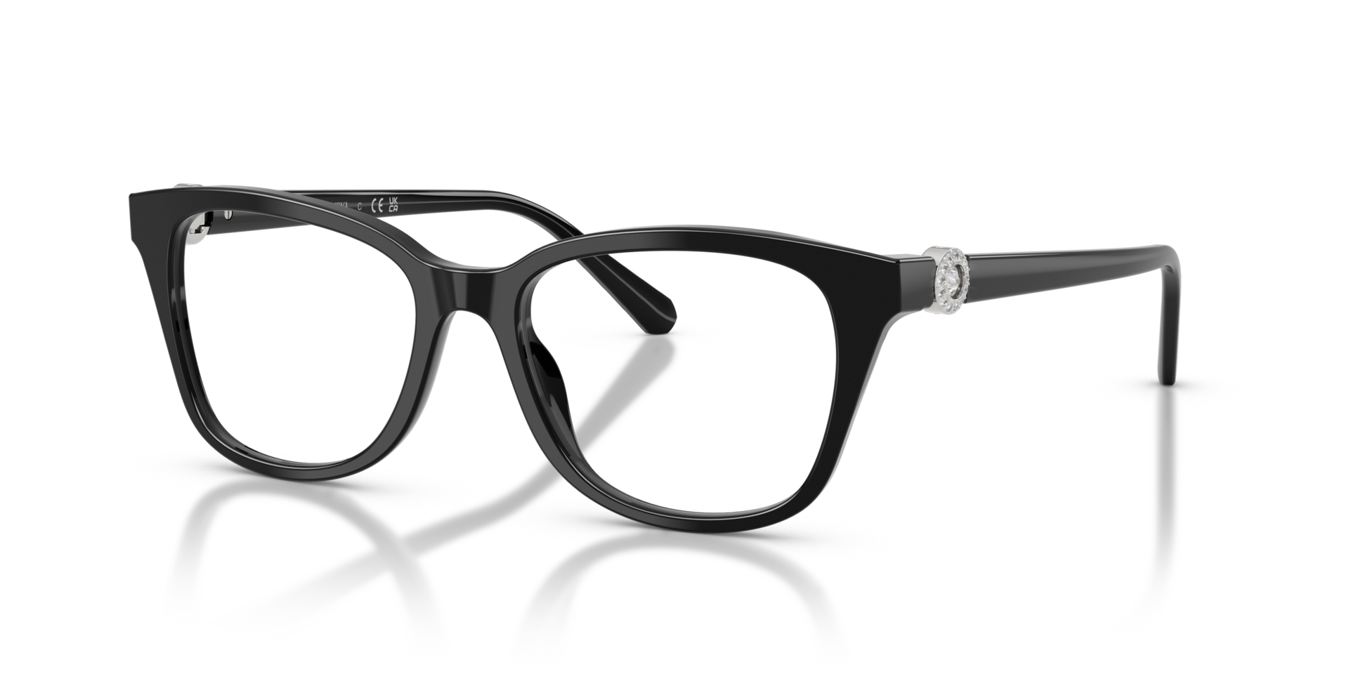 SK2073 Schwarz AcetatEyeglass Frames von B24, Dreiviertelansicht