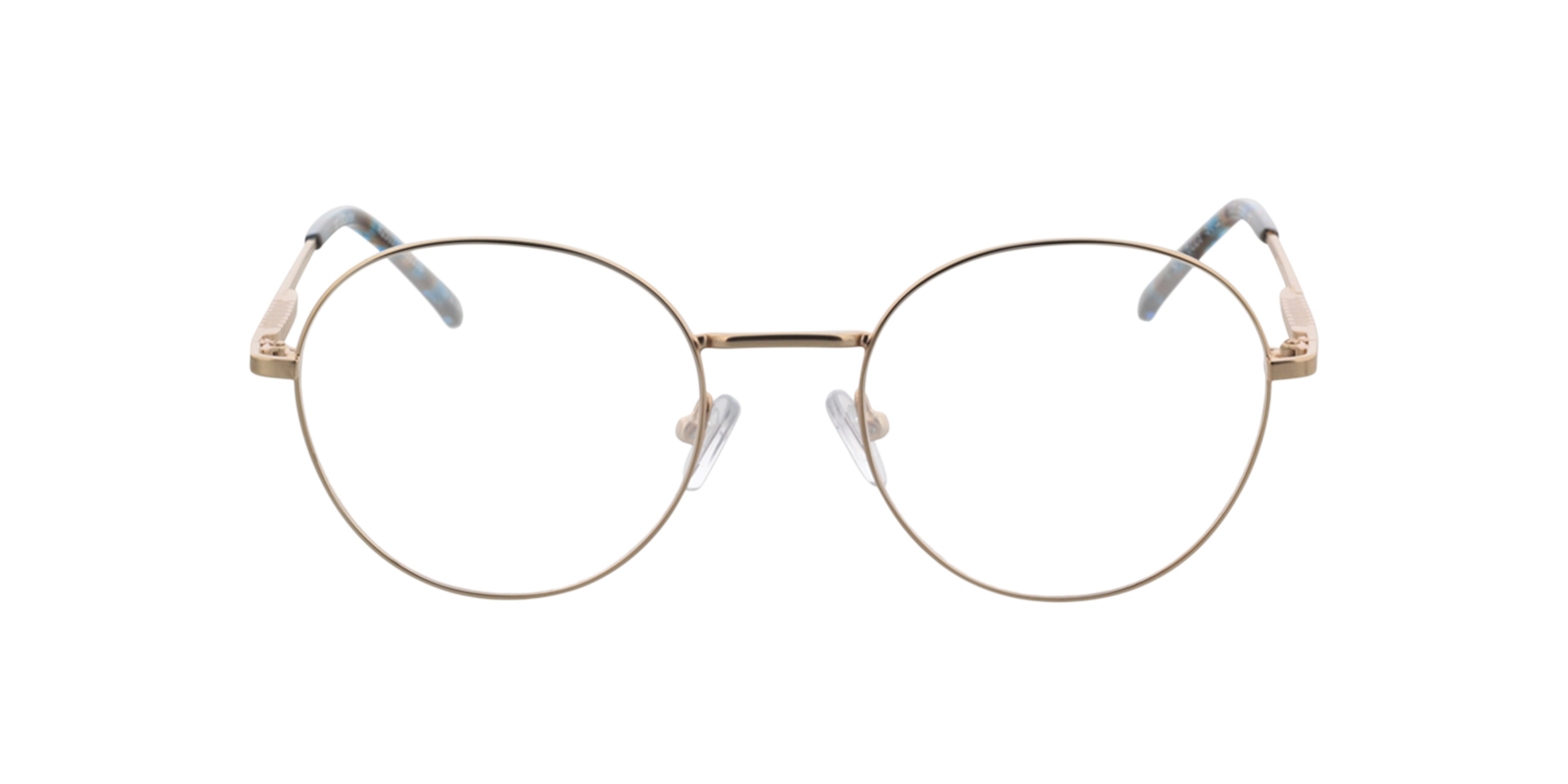 Carter Satin Gold  &  Blue Havana MetallEyeglass Frames von B24, Vorderansicht