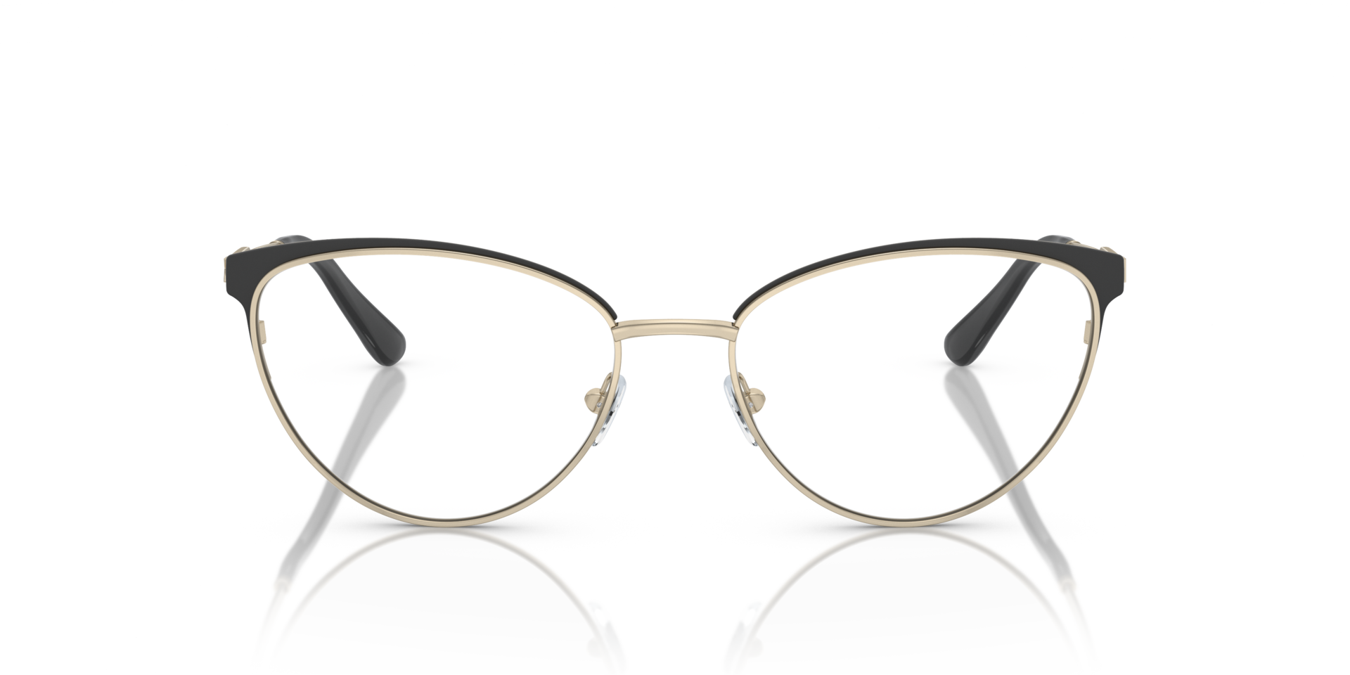 MK3064B Hellgold & Mattschwarz MetallEyeglass Frames von B24, Vorderansicht
