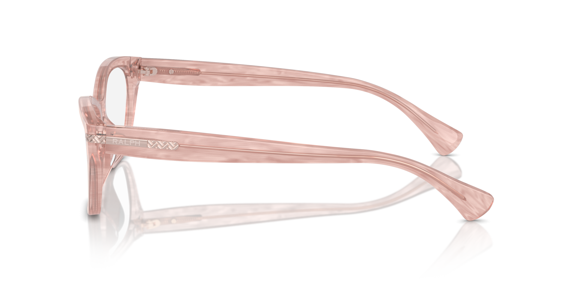 RA7161U Shiny Transparent Rose AcetatEyeglass Frames von B24, Seitenansicht