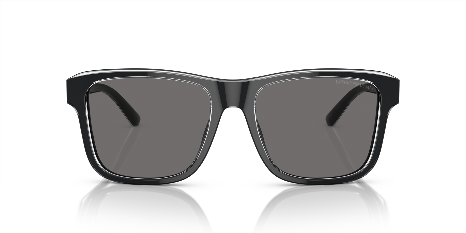 EA4208 Glanzend zwart & bovenkant kristal AcetaatSunglass Frames van B24, Vooraanzicht
