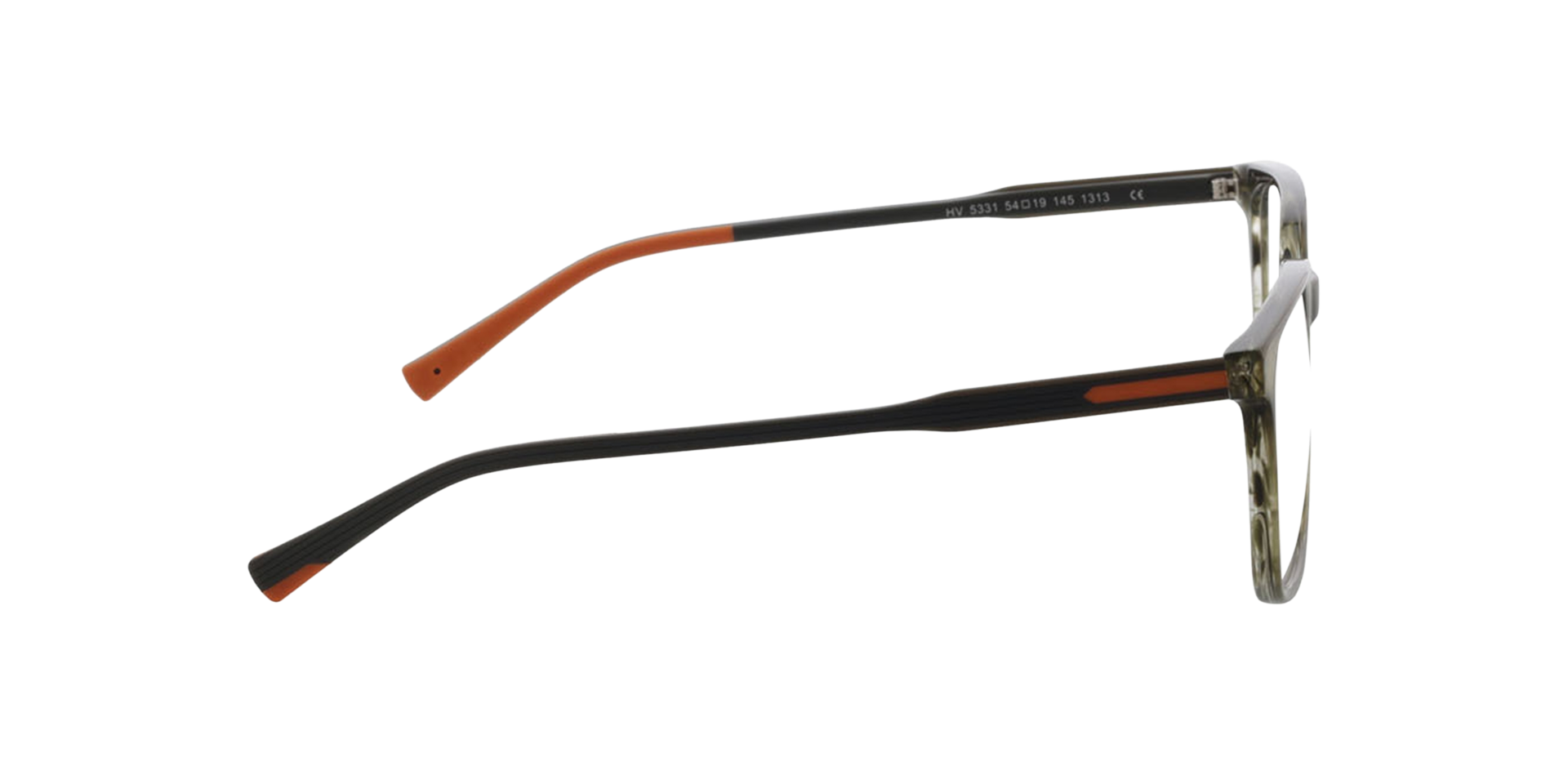 Phoenix Khaki Horn AcetaatEyeglass Frames van B24, Zijaanzicht