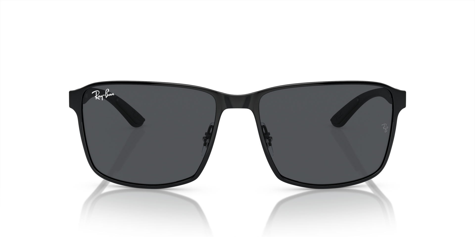 RB3721 Schwarz auf Schwarz MetallSunglass Frames von B24, Vorderansicht