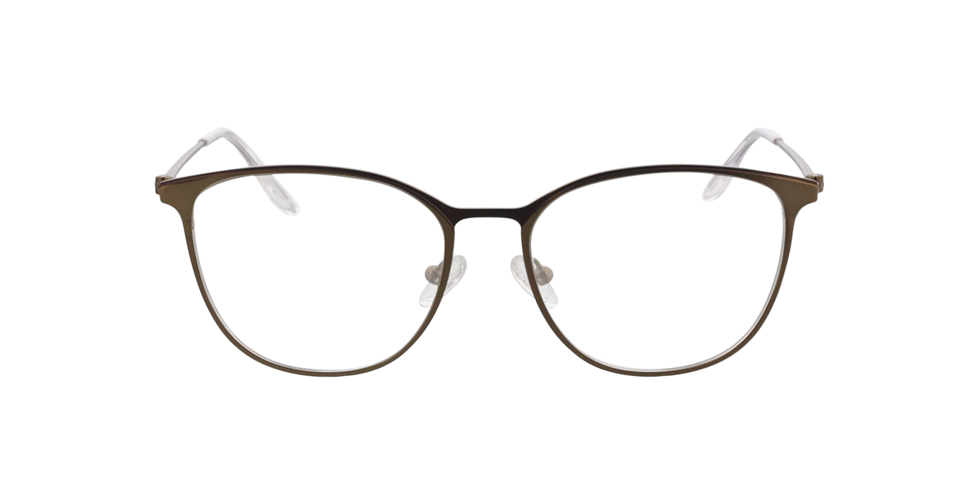 Madrid Matt Dark Gold  &  Matt Brown MetallEyeglass Frames von B24, Vorderansicht