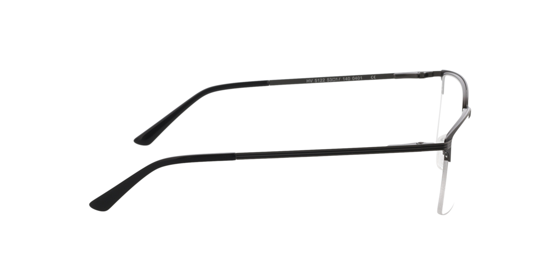 Ross Matt Gun  &  Black MetallEyeglass Frames von B24, Seitenansicht