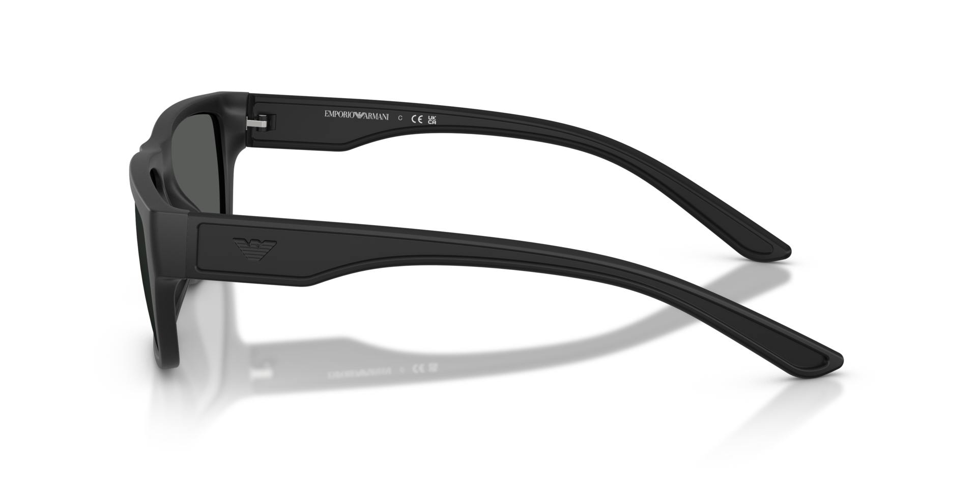 EA4267U Rubberized Matte Black KunststofSunglass Frames van B24, Zijaanzicht