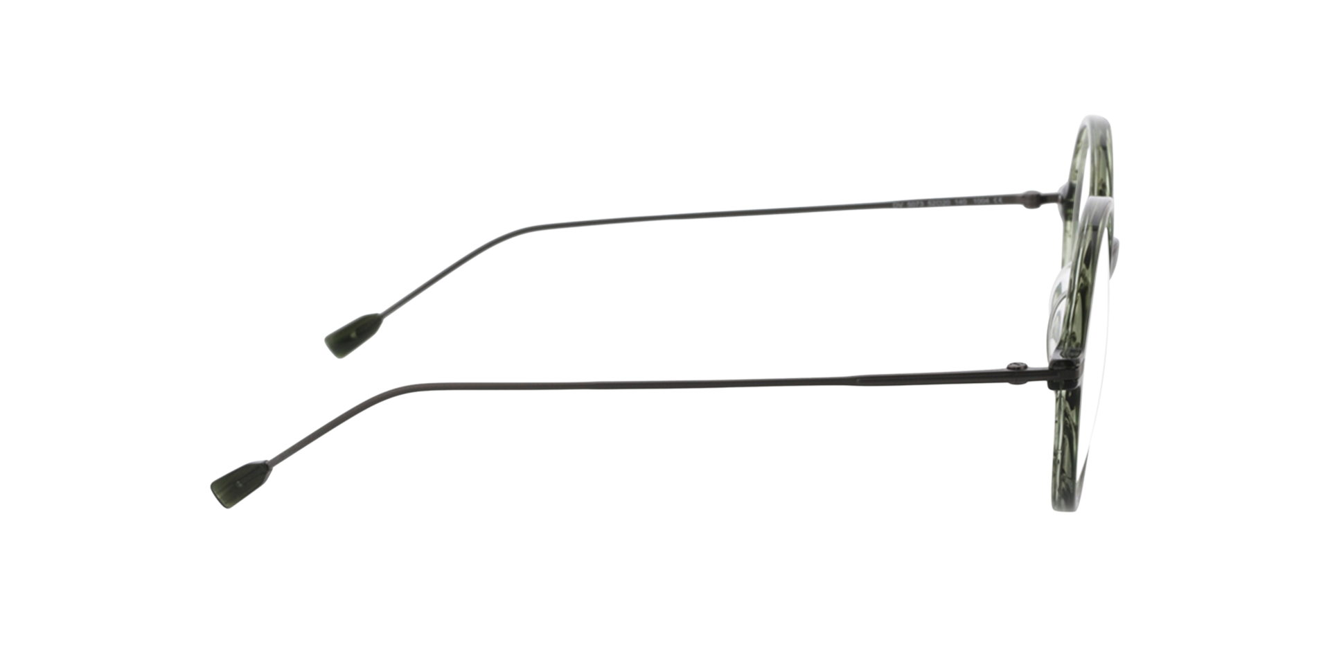 Edison Kaki hoorn  &  mat gunmetal AcetaatEyeglass Frames van B24, Zijaanzicht