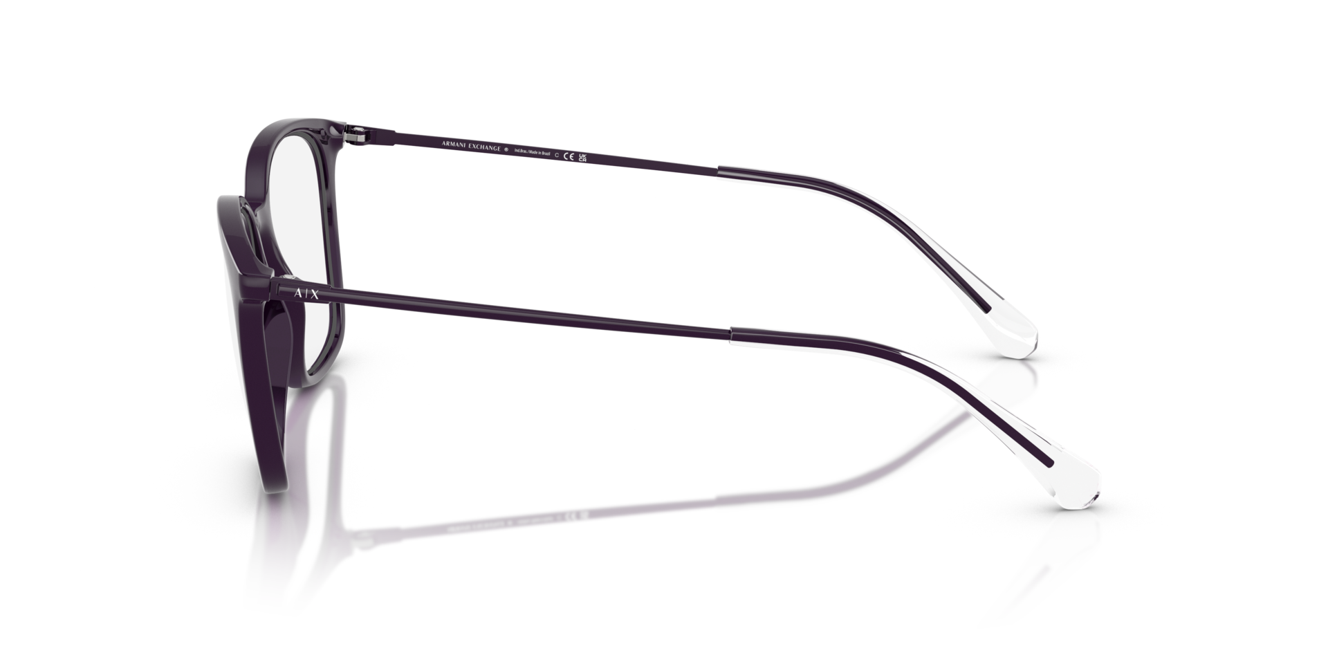 AX3120 Shiny Dark Purple KunststofEyeglass Frames van B24, Zijaanzicht