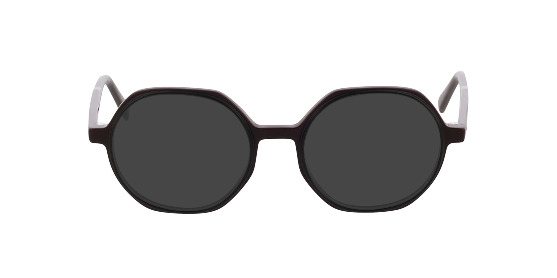 Toledo Tweelaags zwart  &  bordeauxroodbor AcetaatEyeglass Frames van B24, met getinte lenzen