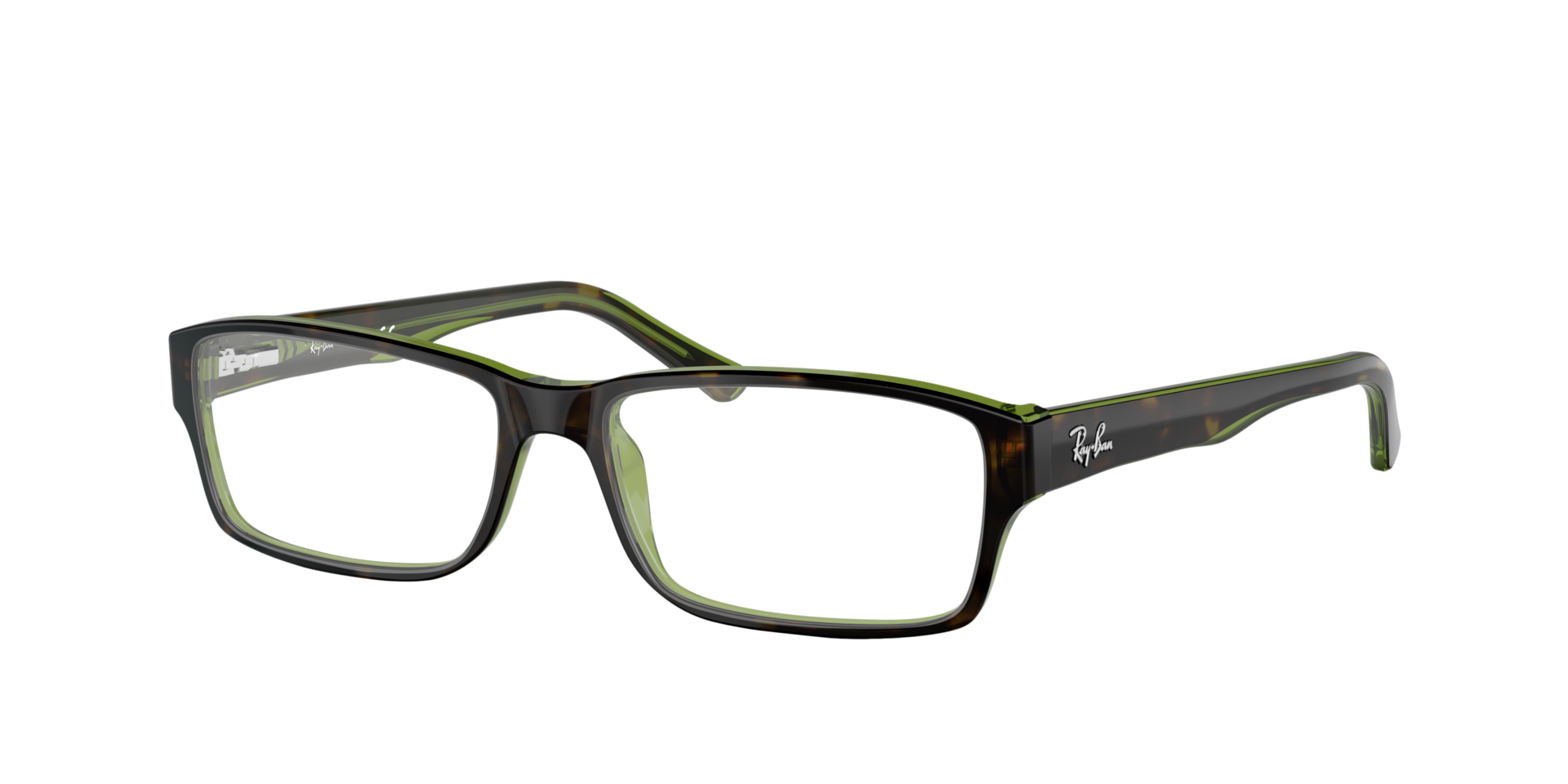 RB5169 Havana auf Grün AcetatEyeglass Frames von B24, Dreiviertelansicht