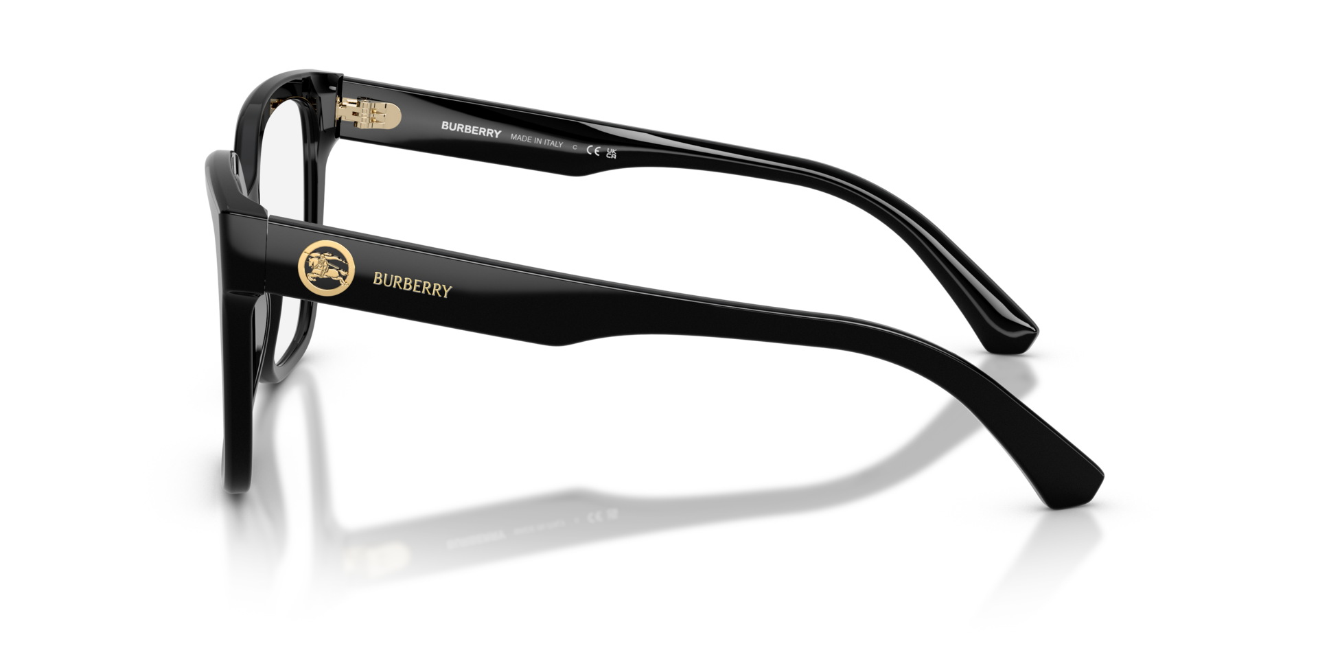 BE2443 Zwart AcetaatEyeglass Frames van B24, Zijaanzicht