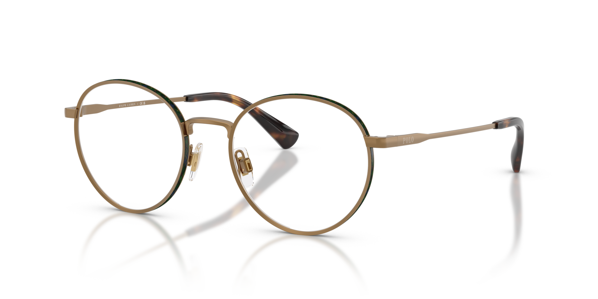 PH1241 Semishiny Brass MetallEyeglass Frames von B24, Dreiviertelansicht