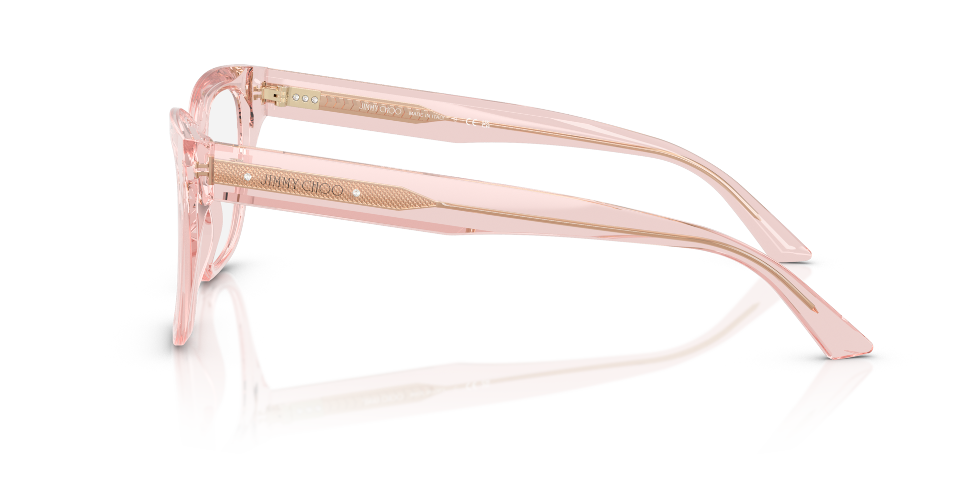 JC3019B Pink transparent AcetatEyeglass Frames von B24, Seitenansicht