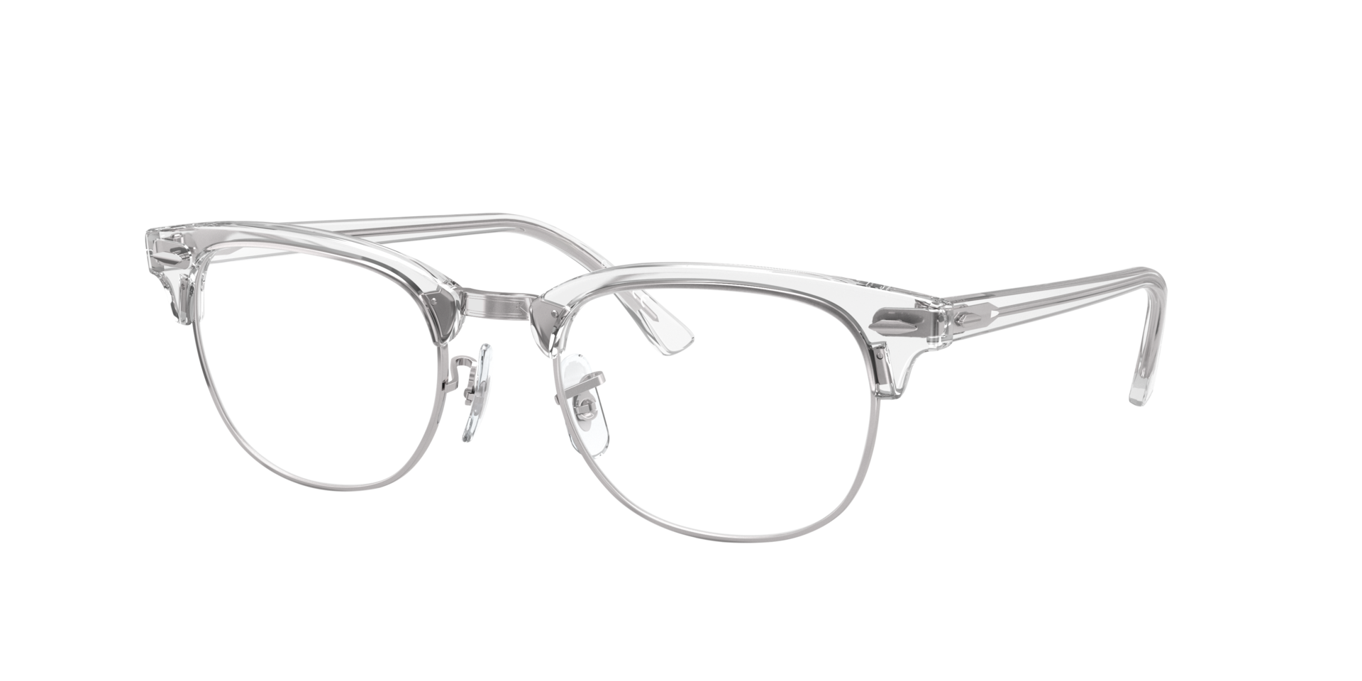 RB5154 Weiß transparent AcetatEyeglass Frames von B24, Dreiviertelansicht