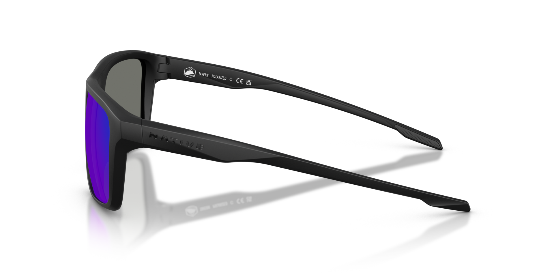 XD9043 Matt Schwarz KunststoffSunglass Frames von B24, Seitenansicht
