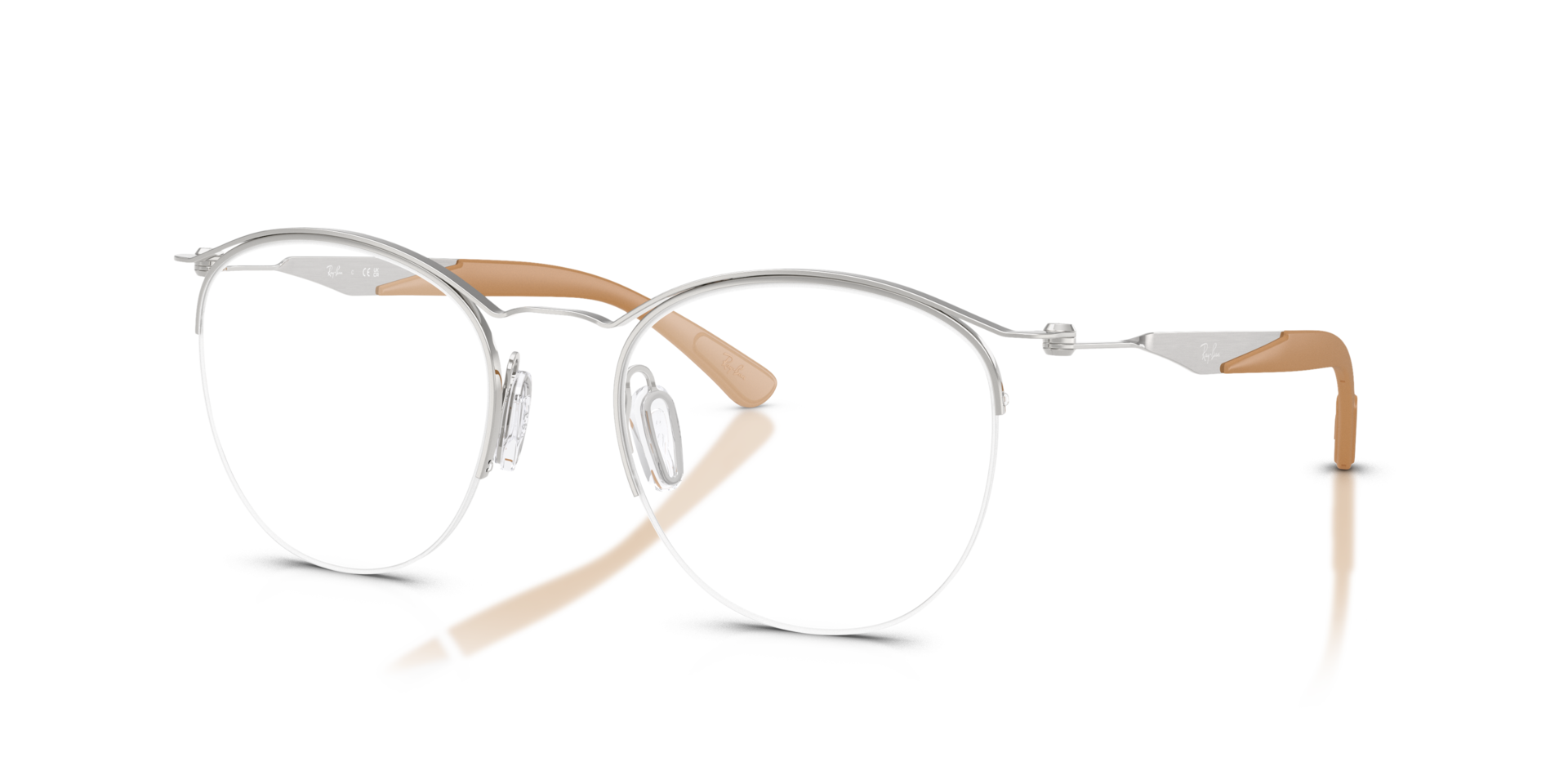 RB7553 Zilver MetaalEyeglass Frames van B24, Hoekweergave