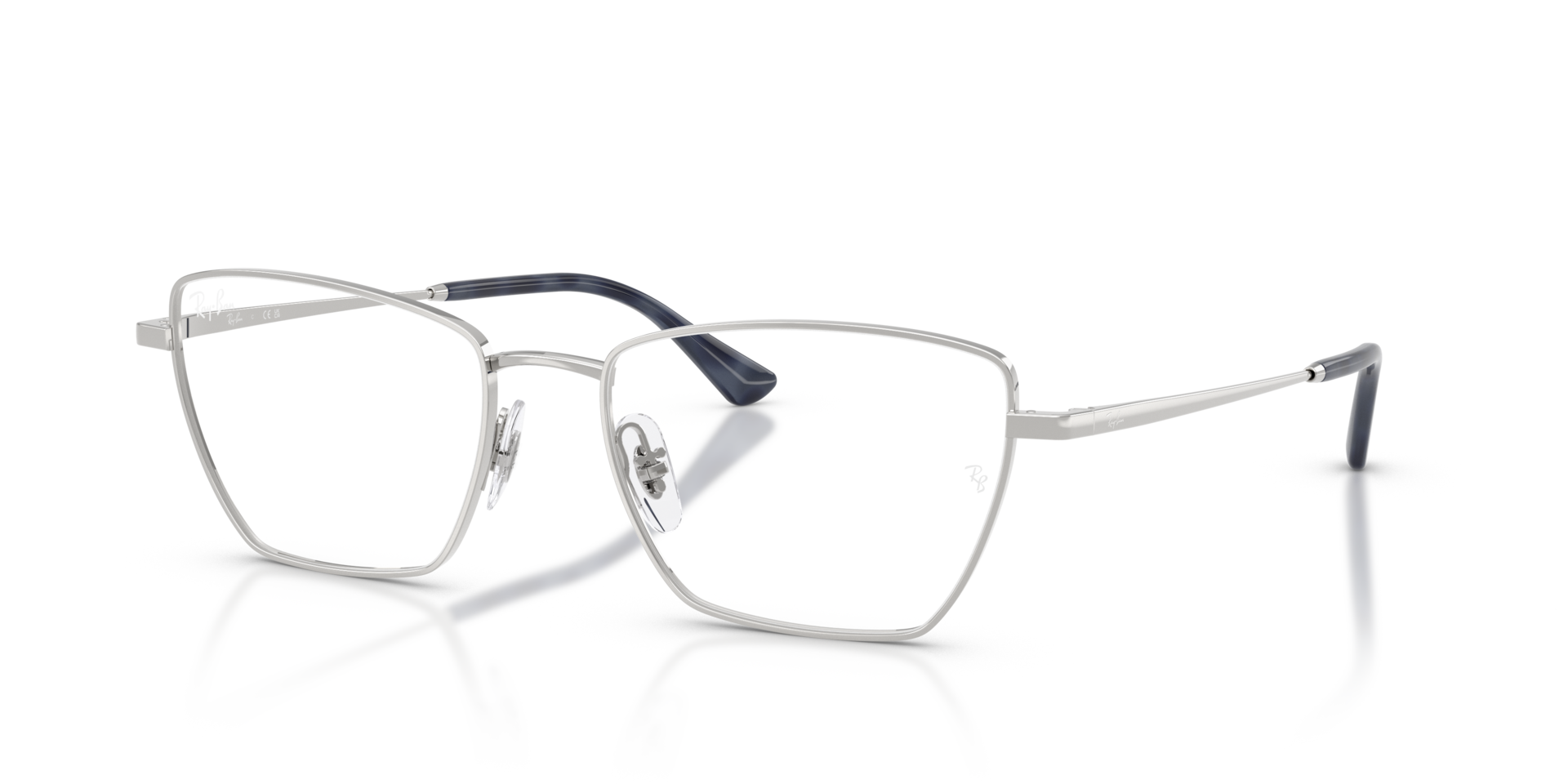 RB6552 Silber MetallEyeglass Frames von B24, Dreiviertelansicht