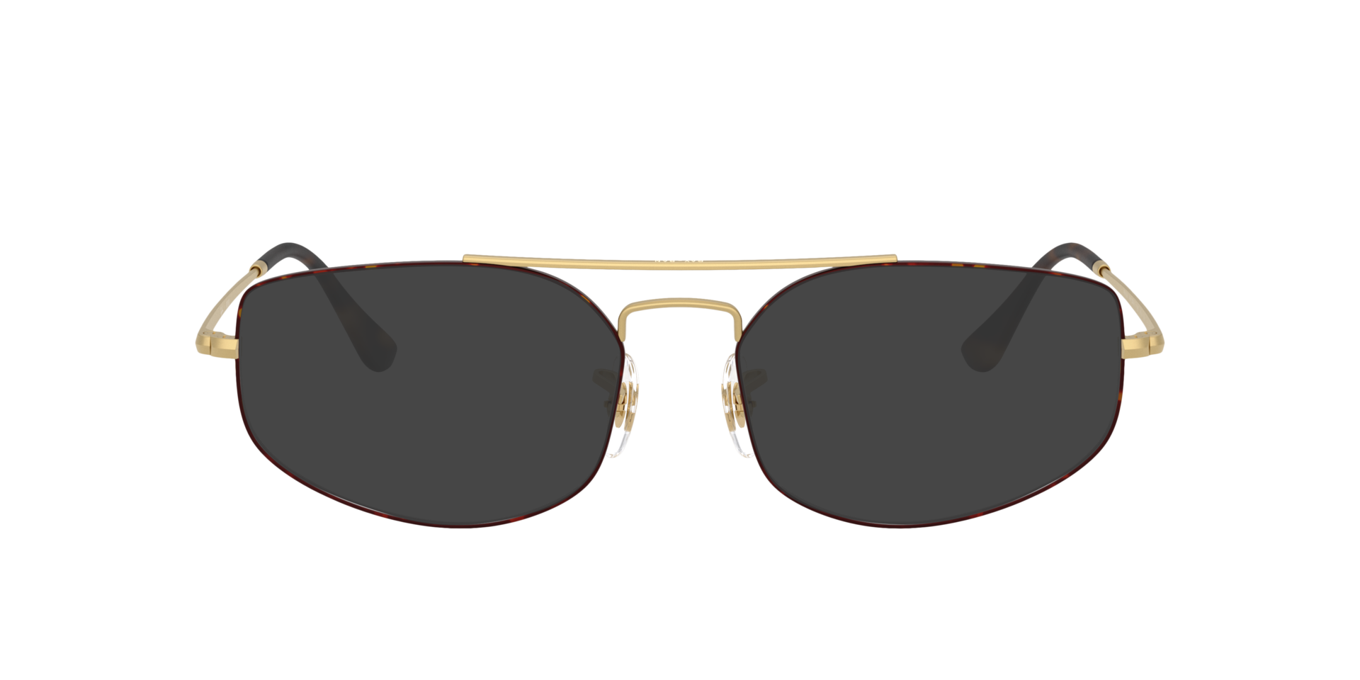 RB6545 Matte Havana On Matte Arista Gold MetaalEyeglass Frames van B24, met getinte lenzen
