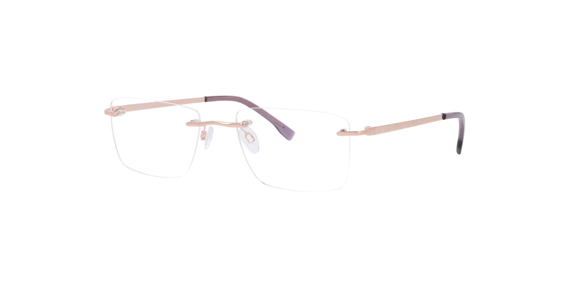 Newport Roségoud MetaalEyeglass Frames van B24, Hoekweergave