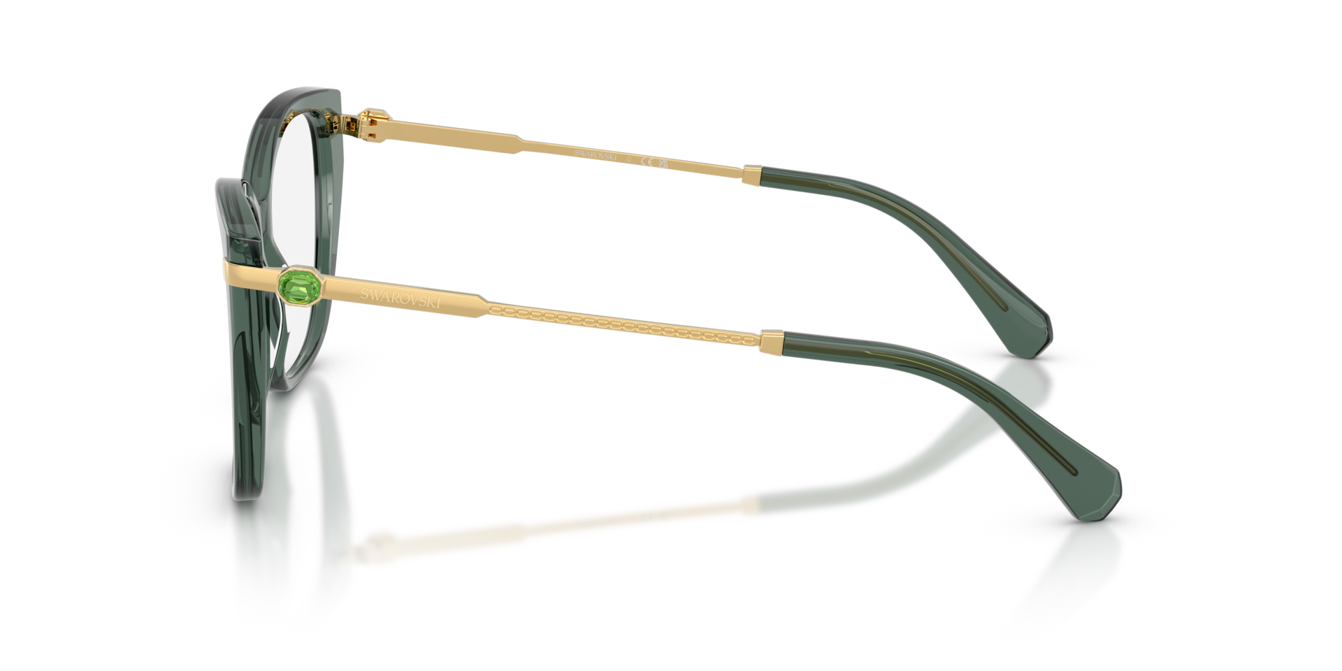 SK2060 Transparent Light Green AcetaatEyeglass Frames van B24, Zijaanzicht