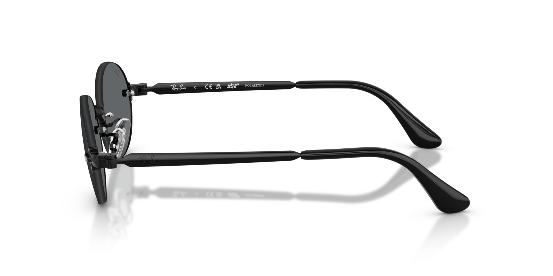 RB3929 Zwart MetaalSunglass Frames van B24, Zijaanzicht